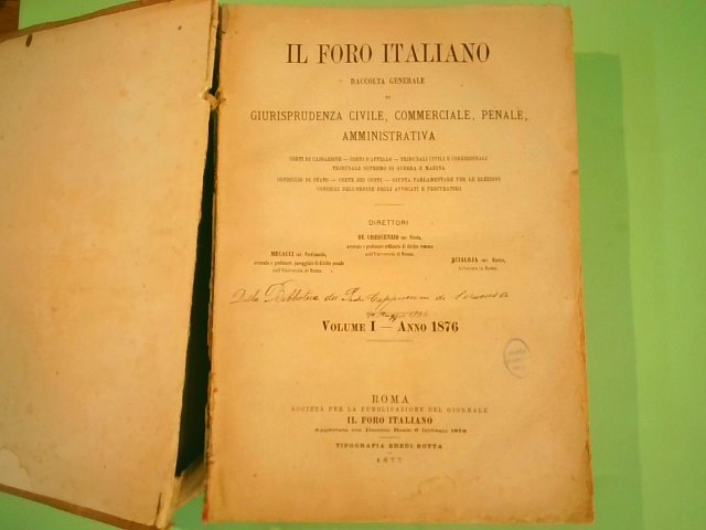 IL FORO ITALIANO VOL I ANNO 1876 - immagine 2