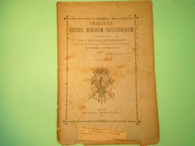 ANALECTA ORDINIS MINORUM CAPUCCINORUM VOLUMEN XIII FASC. V MAII 1897