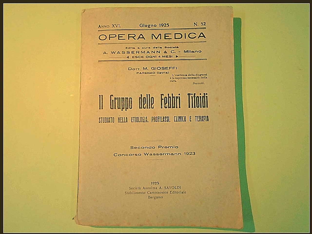 IL GRUPPO DELLE FEBBRI TIFOIDI GIOSEFFI