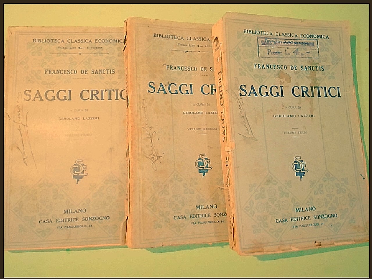 SAGGI CRITICI DE SANCTIS 3 VOLUMI