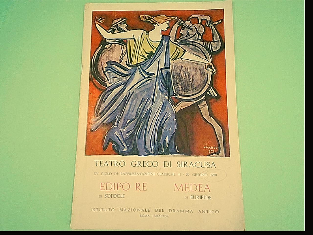 TEATRO GRECO DI SIRACUSA RAPPRESENTAZIONI GIUGNO 1958