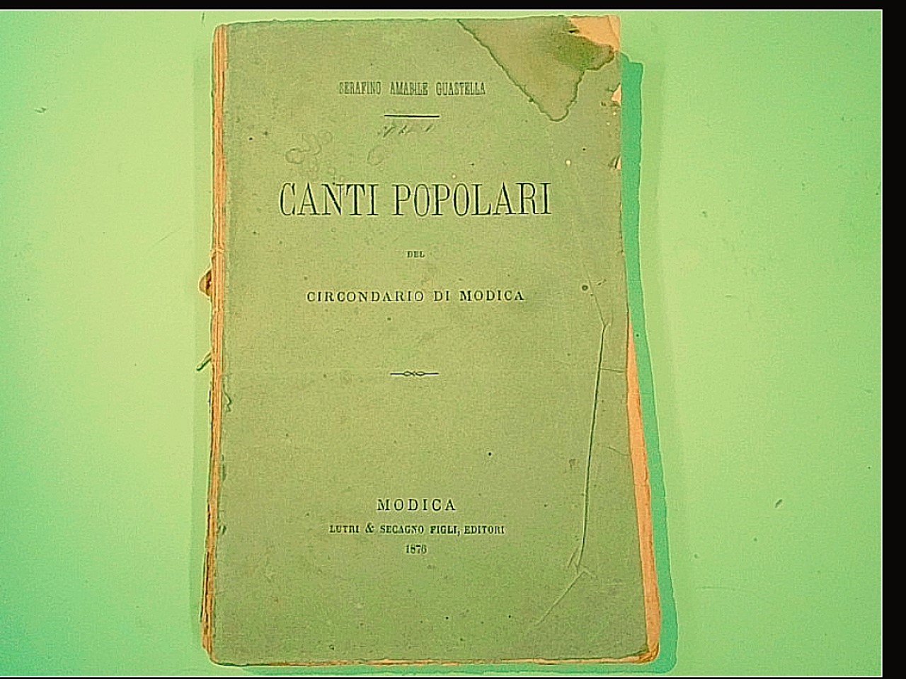 CANTI POPOLARI DEL CIRCONDARIO DI MODICA