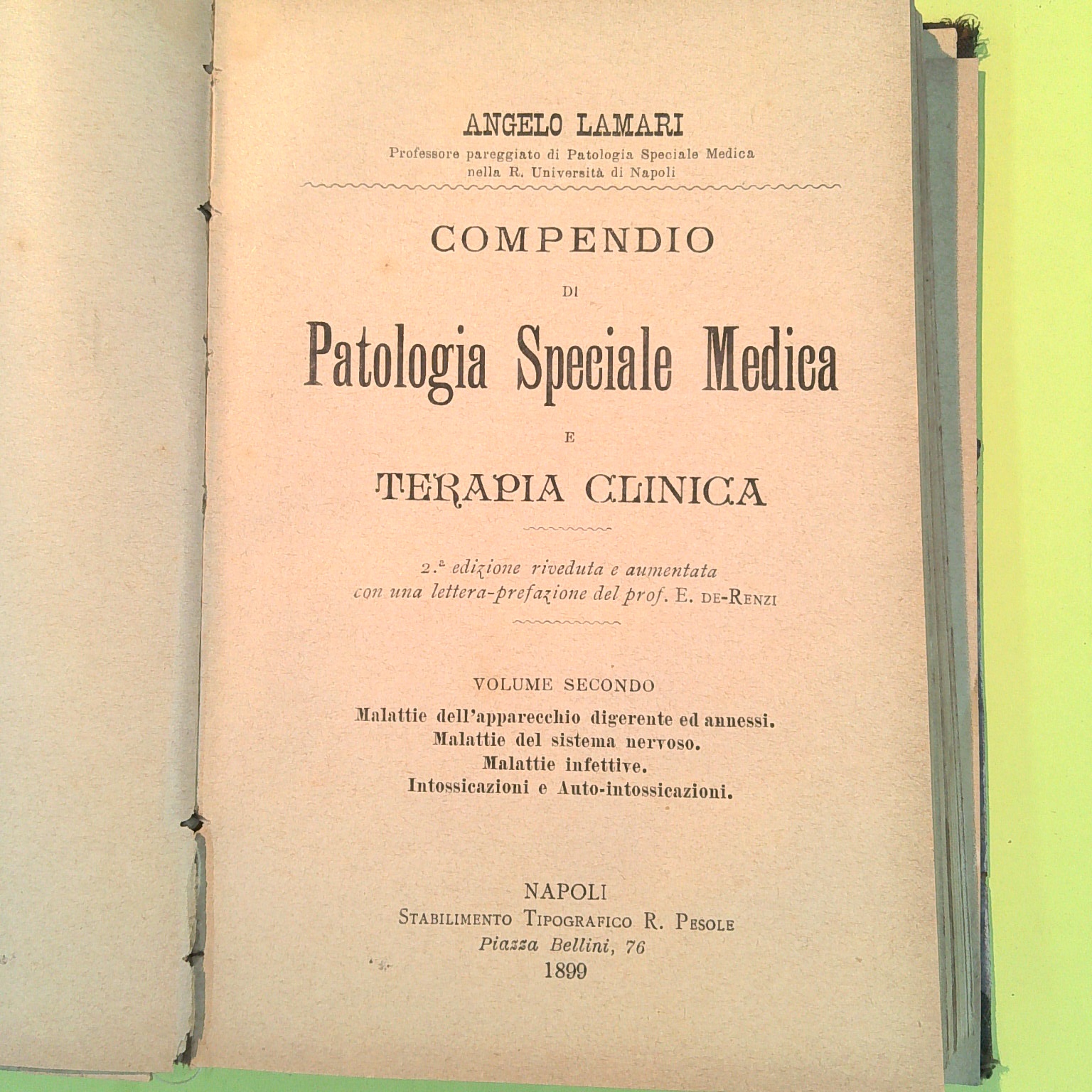 COMPENDIO DI PATOLOGIA SPECIALE MEDICA VOL. I - immagine 3