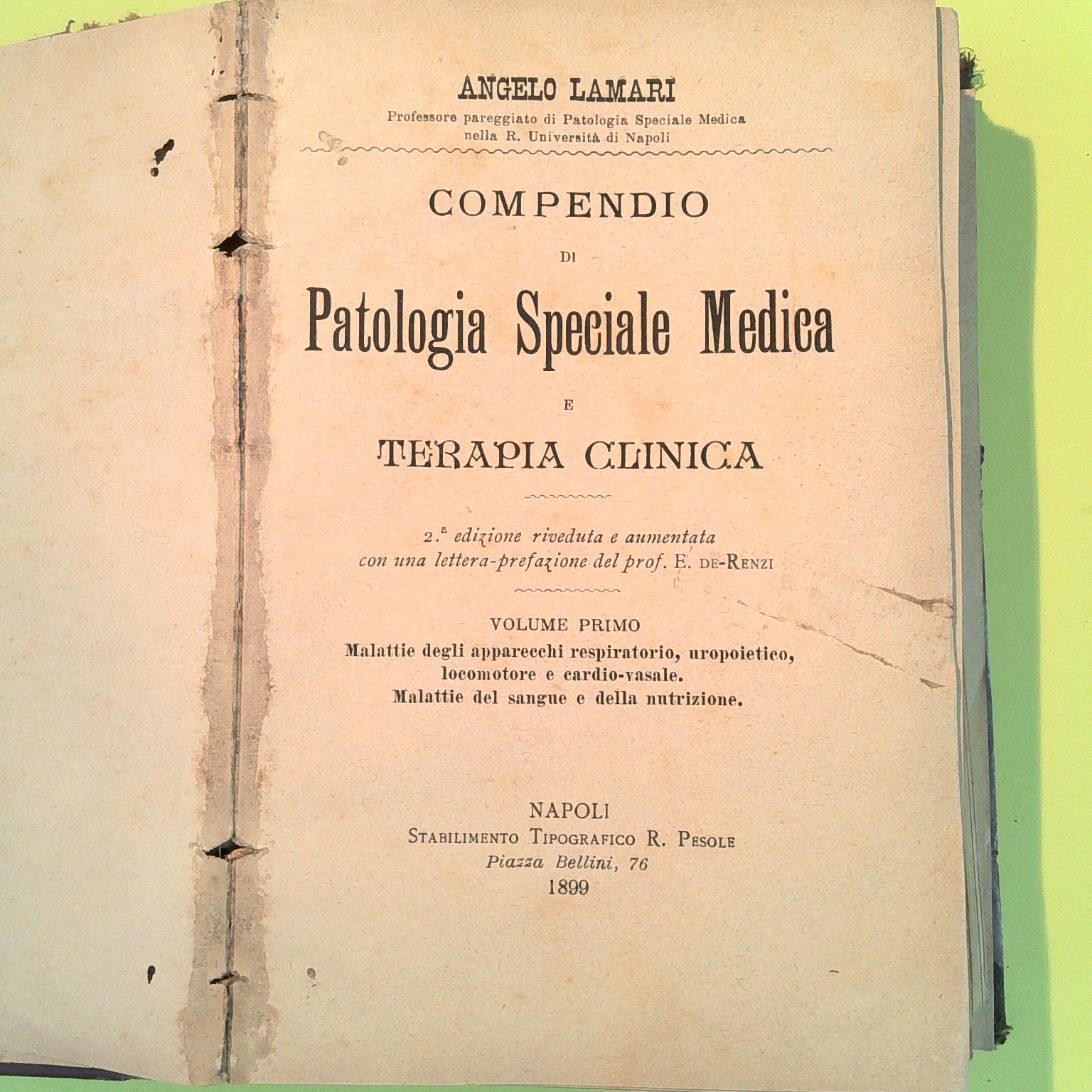 COMPENDIO DI PATOLOGIA SPECIALE MEDICA VOL. I - immagine 2