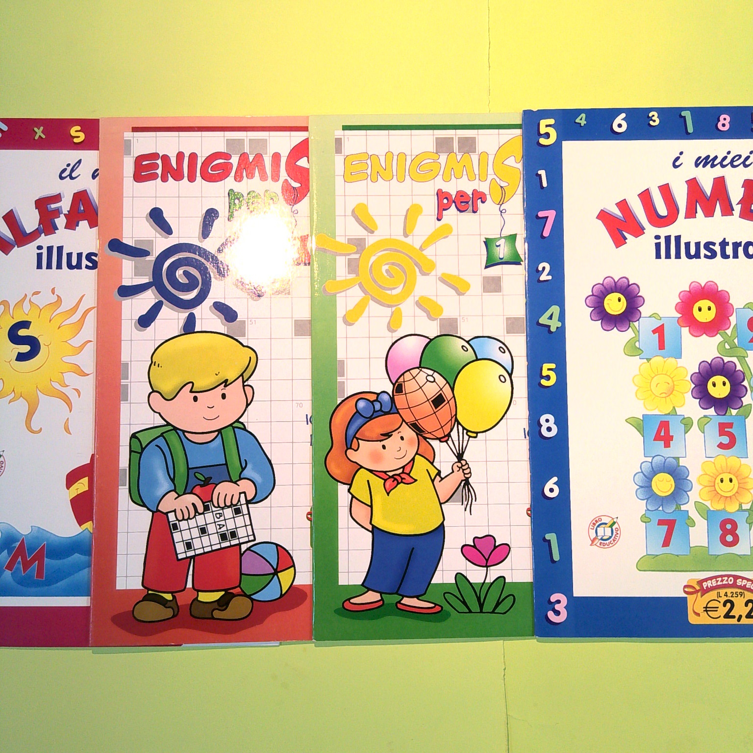 4 LIBRI PER BAMBINI PER IMPARARE E COLORARE