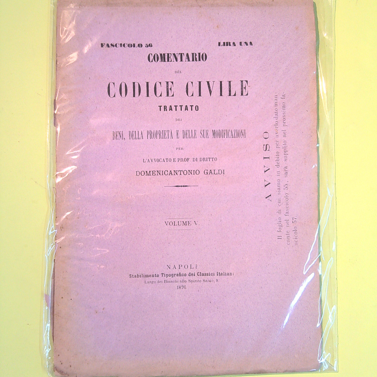 COMMENTARIO DEL CODICE CIVILE VOL V FASC 56