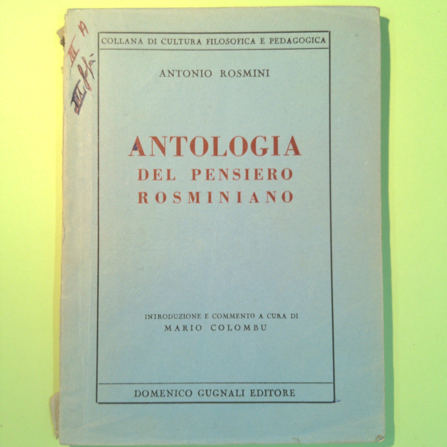 ANTOLOGIA DEL PENSIERO ROSMINIANO