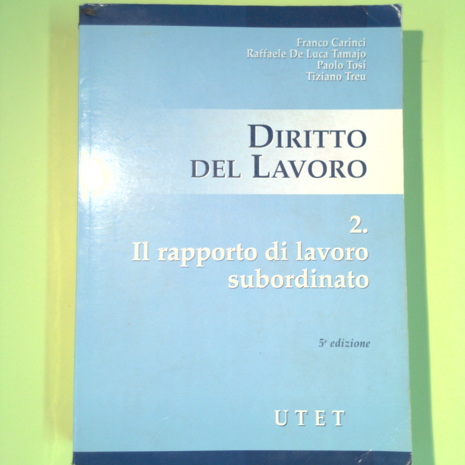 DIRITTO DEL LAVORO 2 IL RAPPORTO DI LAVORO SUBORDINATO