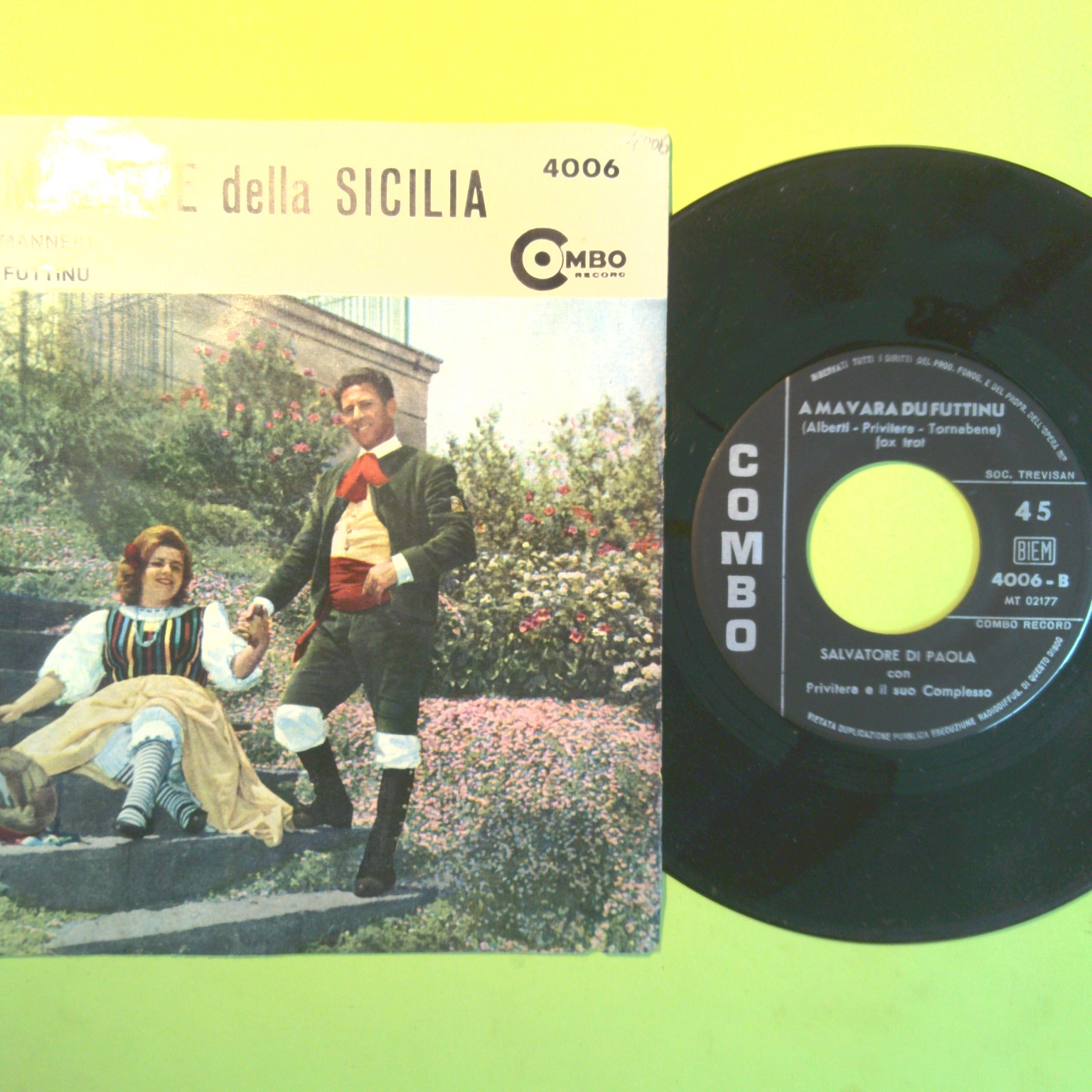 CANTI E MUSICHE DELLA SICILIA DISCO 45 GIRI COMBO RECORD 4006 - immagine 2
