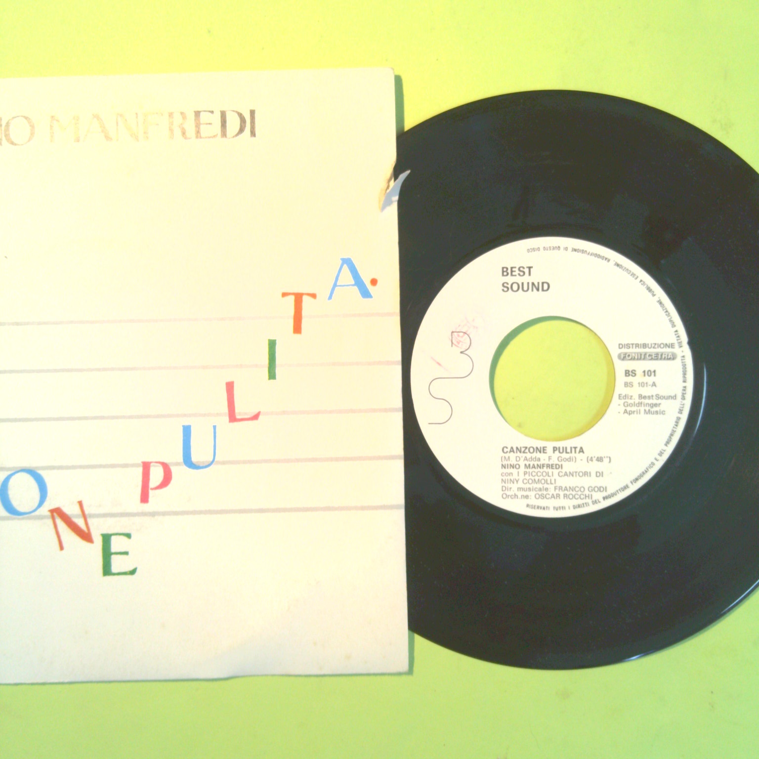 CANZONE PULITA NINO MANFREDI BEST SOUND BS 101 1982 - immagine 2