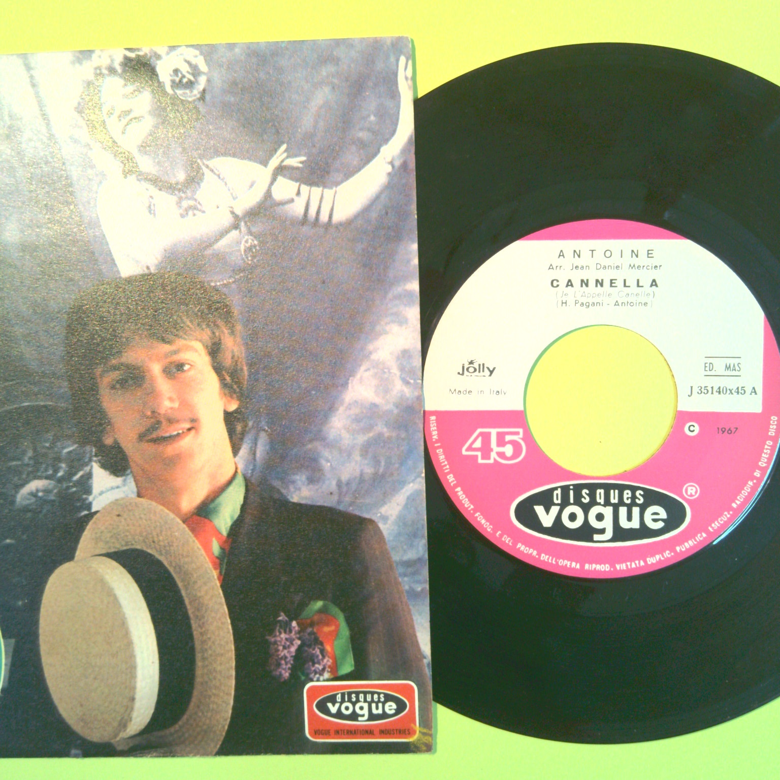 CANNELLA/UN CASO DI FOLLIA ANTOINE DISCO 45 GIRI J 35140 1967 - immagine 2