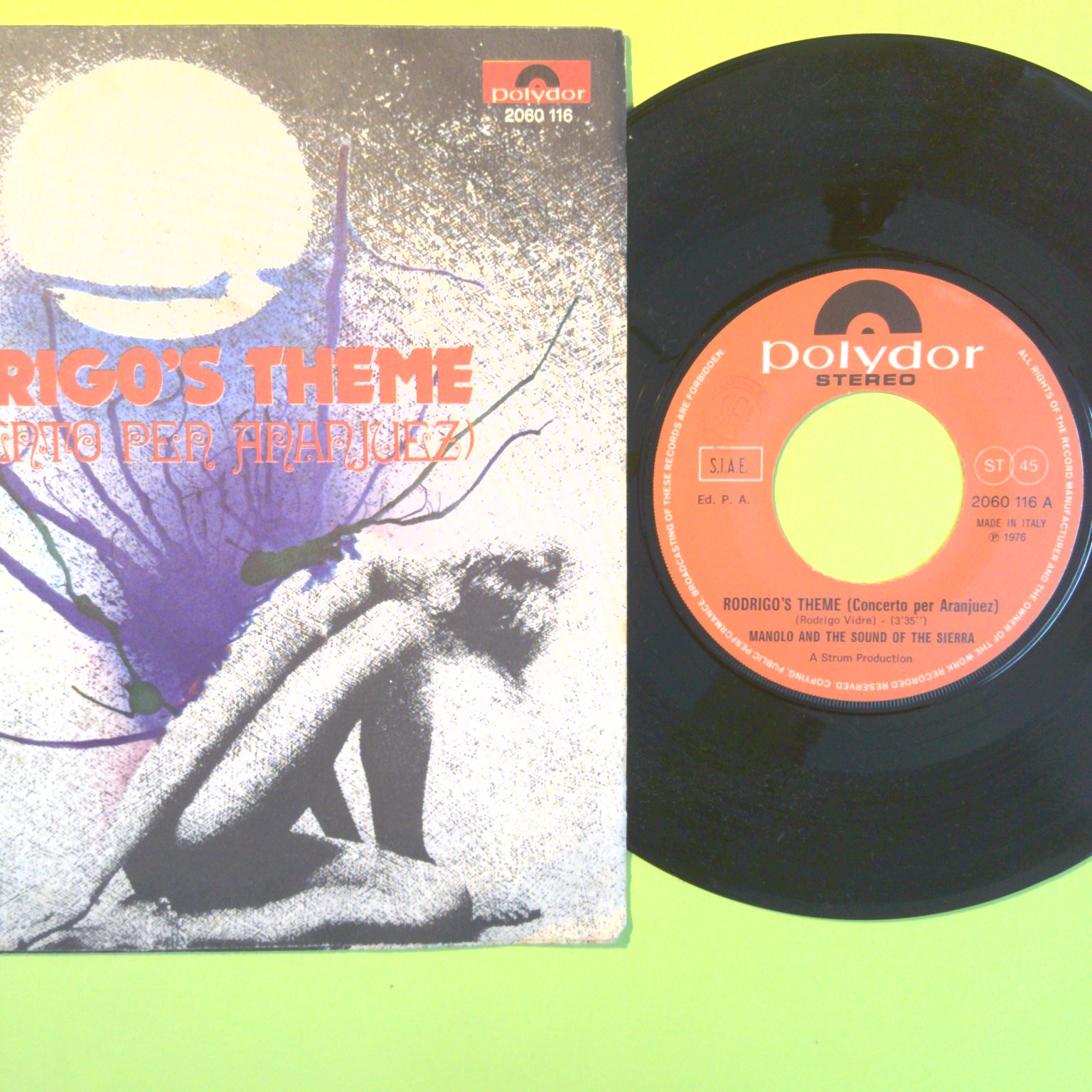 RODRIGO'S THEME/ VANIÑA MANOLO AND THE SOUND OF THE SIERRA 45 GIRI 2060 116 1976 - immagine 2