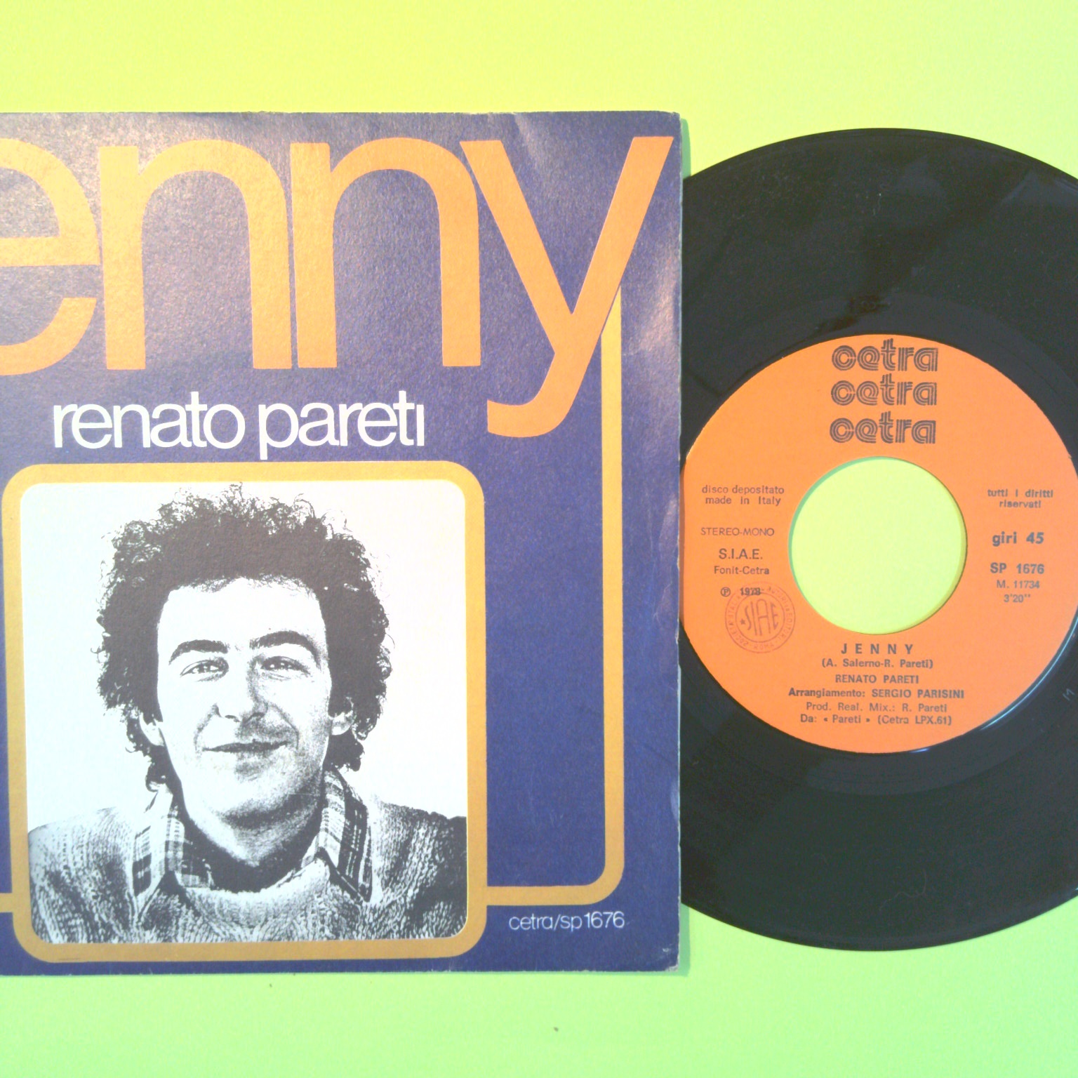 JENNY/2036 D.C. RENATO PARETI DISCO 45 GIRI CETRA SP 1676 1978 - immagine 2