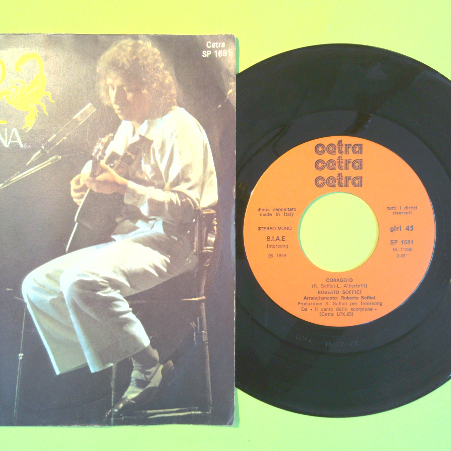 TANTO DONNA/CORAGGIO ROBERTO SOFFICI DISCO 45 GIRI CETRA SP 1681 1978 - immagine 2