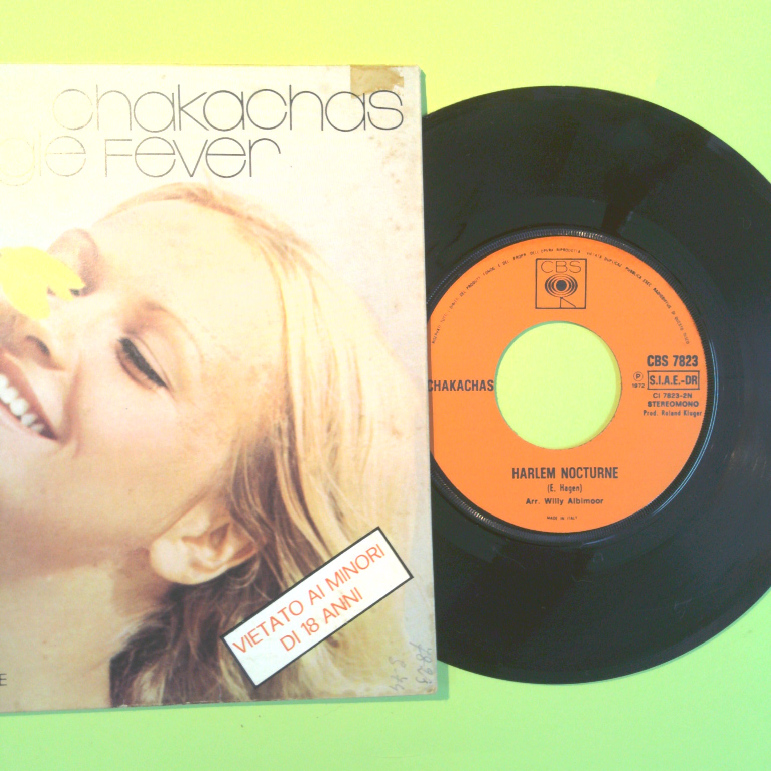 JUNGLE FEVER/HARLEME NOCTURNE CHAKACHAS 45 GIRI CBS 7823 1972 - immagine 2