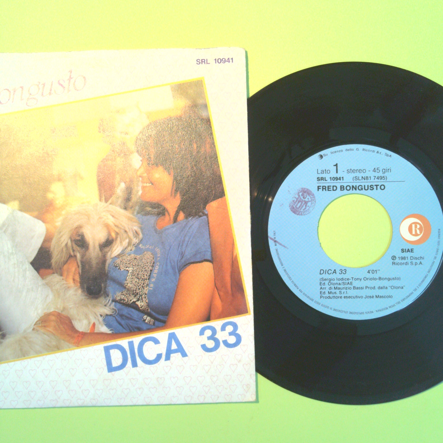DICA33/POCO FRED BONGUSTO 45 GIRI SRL 10941 1981 - immagine 2
