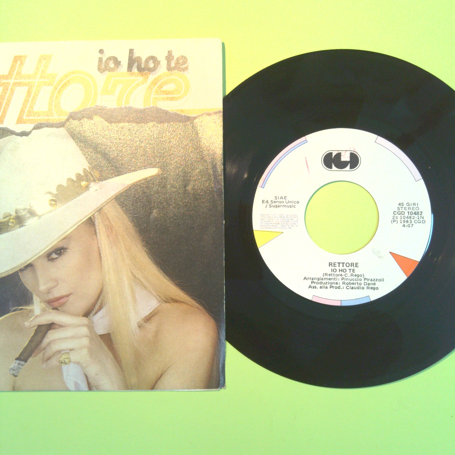 IO HO TE/RANCH RETTORE 45 GIRI CGD 10482 1983 - immagine 2