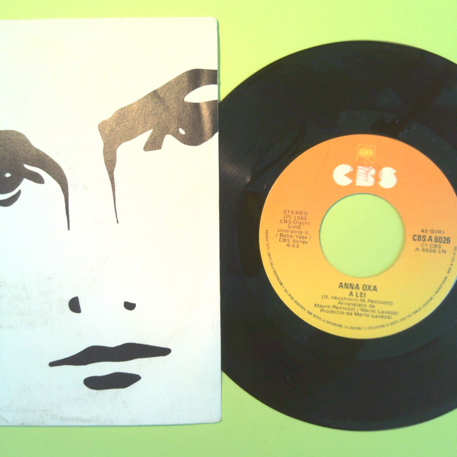 A LEI/PICCOLA PICCOLA FANTASIA ANNA OXA 45 GIRI CBS A 6026 1985 - immagine 2