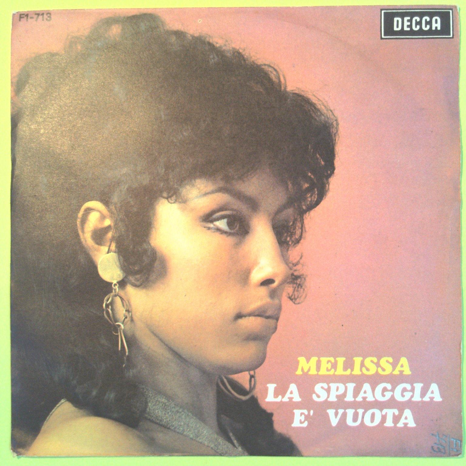 LA SPIAGGIA È VUOTA/MELISSA LE FRAGOLE 45 GIRI DECCA FI 713 1969