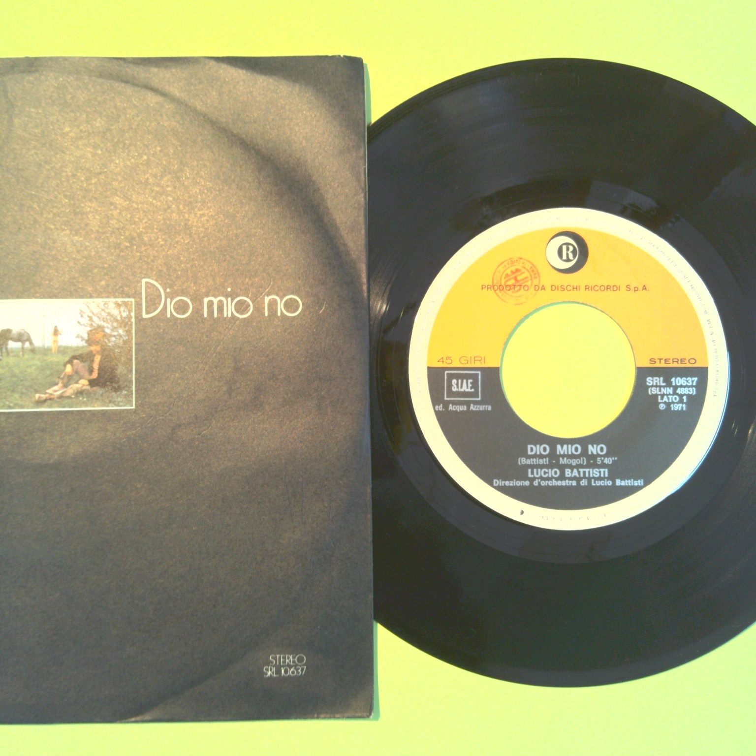 DIO MIO NO/ERA LUCIO BATTISTI 45 GIRI SRL 10637 1971 - immagine 2