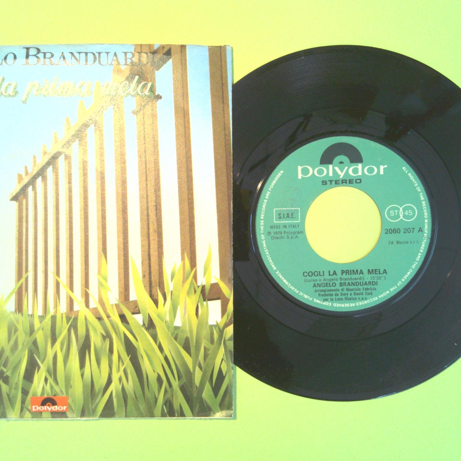 COGLI LA PRIMA MELA/SE TU SEI CIELO BRANDUARDI 45 GIRI 2060 207 1979 - immagine 2