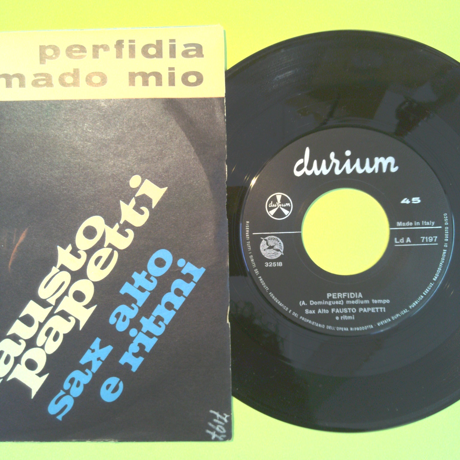 PERFIDIA/AMADO MIO FAUSTO PAPETTI 45 GIRI LDA 7197 1962 - immagine 2