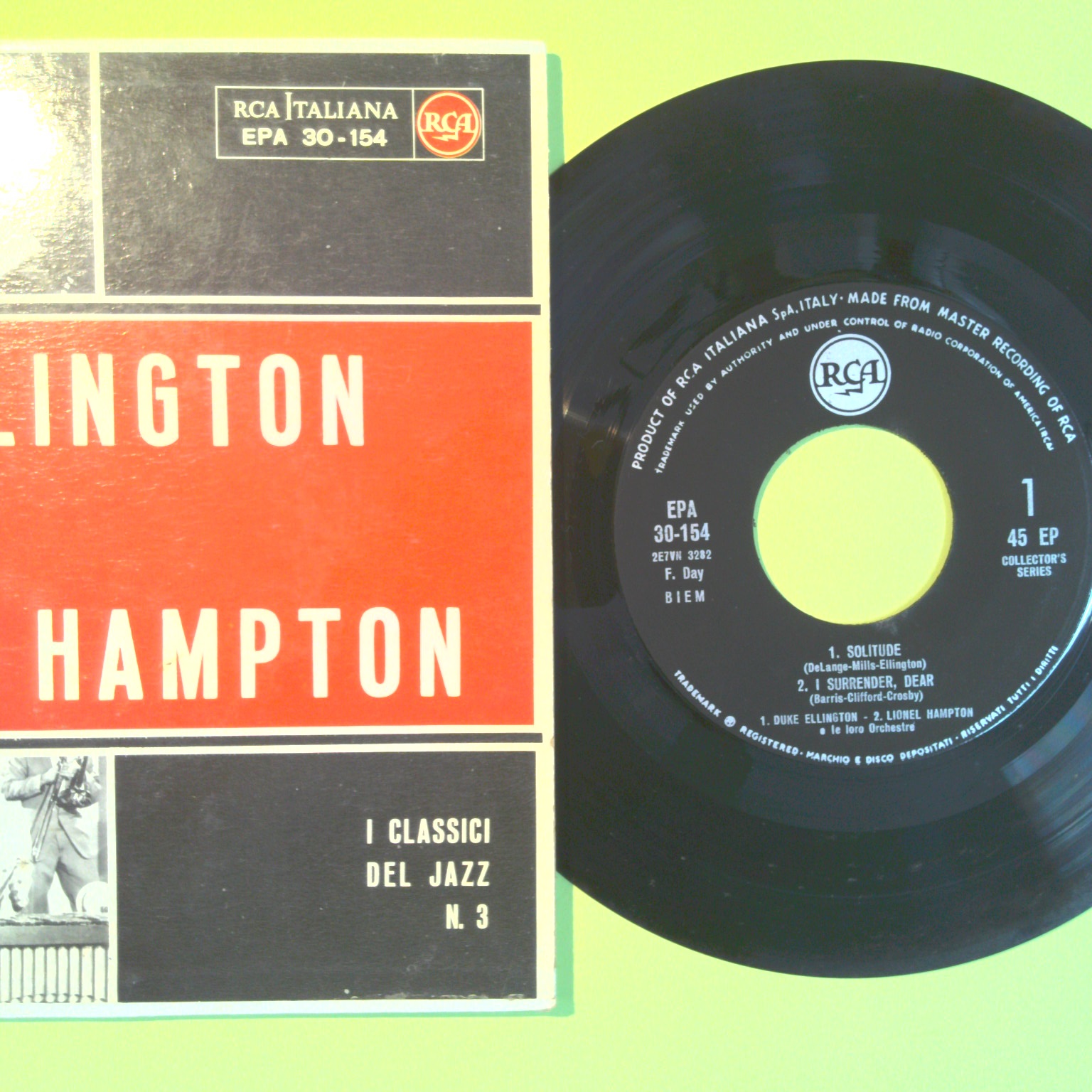 DUKE ELLINGTON AND LIONEL HAMPTON 45 GIRI RCA EPA 30-154 - immagine 2
