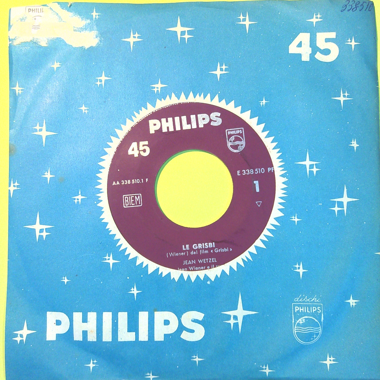 COSSACK PATROL/LE GRISBI 45 GIRI PHILIPS EE 338 510 PF 1962