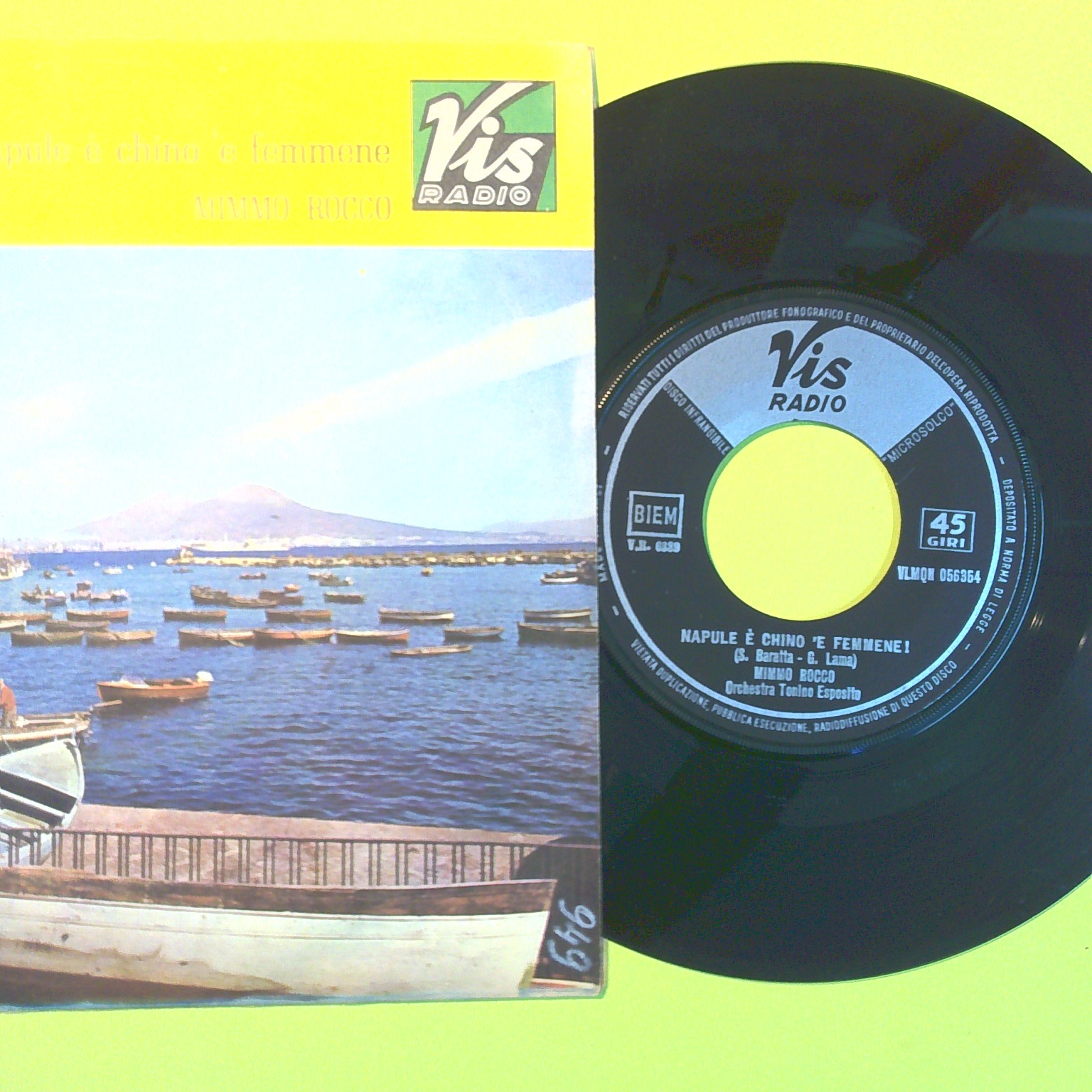 'O MEGLIO AMICO/NAPULE È CHINO 'E FEMMENE MIMMO ROCCO 45 GIRI VLMQN 056354 1966 - immagine 2