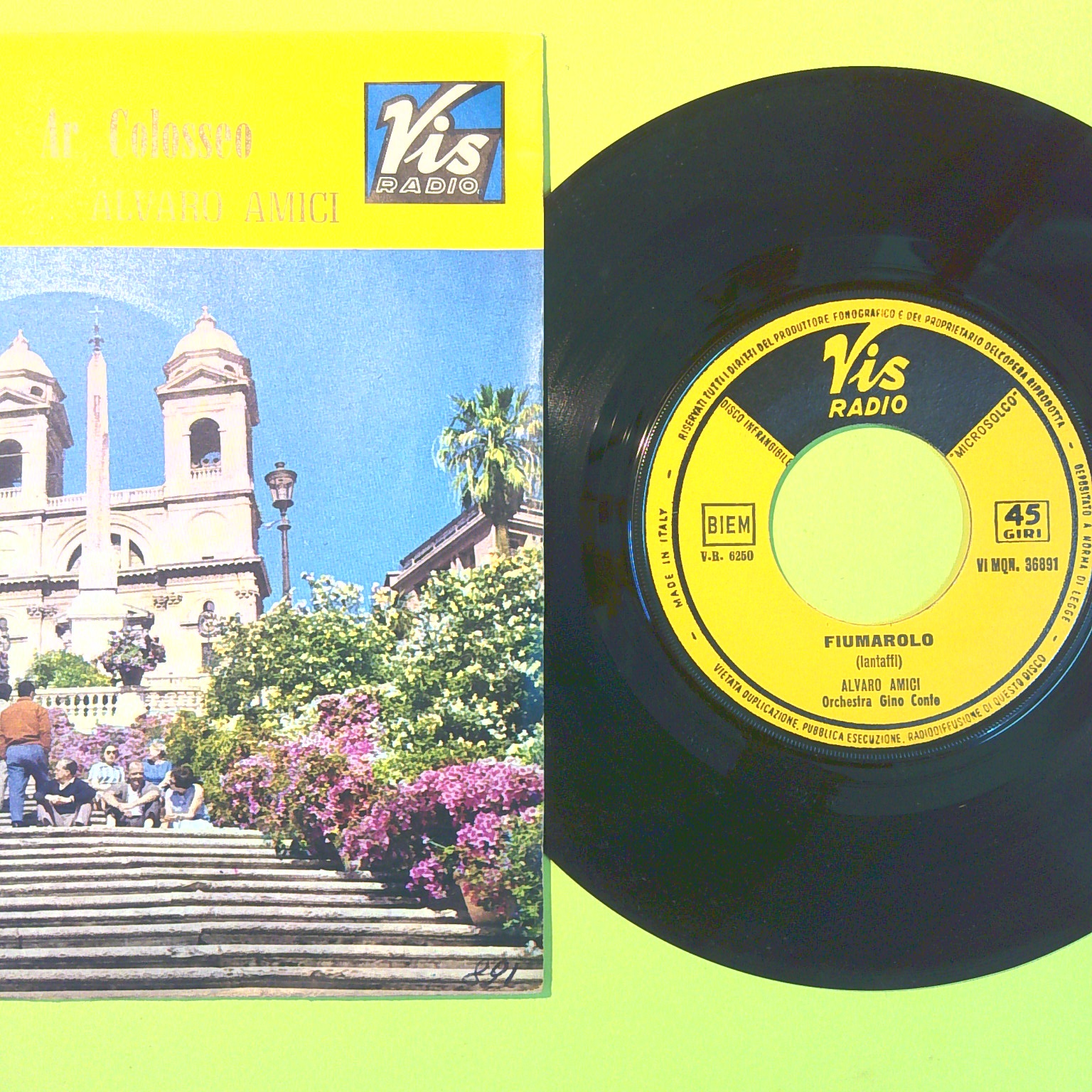 FIUMAROLO/AR COLOSSEO ALVARO AMICI 45 GIRI VIMQN 36891 1965 - immagine 2