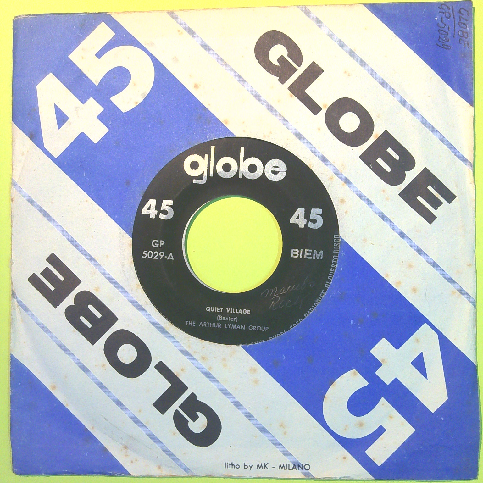 QUIET VILLAGE/TROPICAL THE ARTHUR LYMAN GROUP 45 GIRI GP 5029