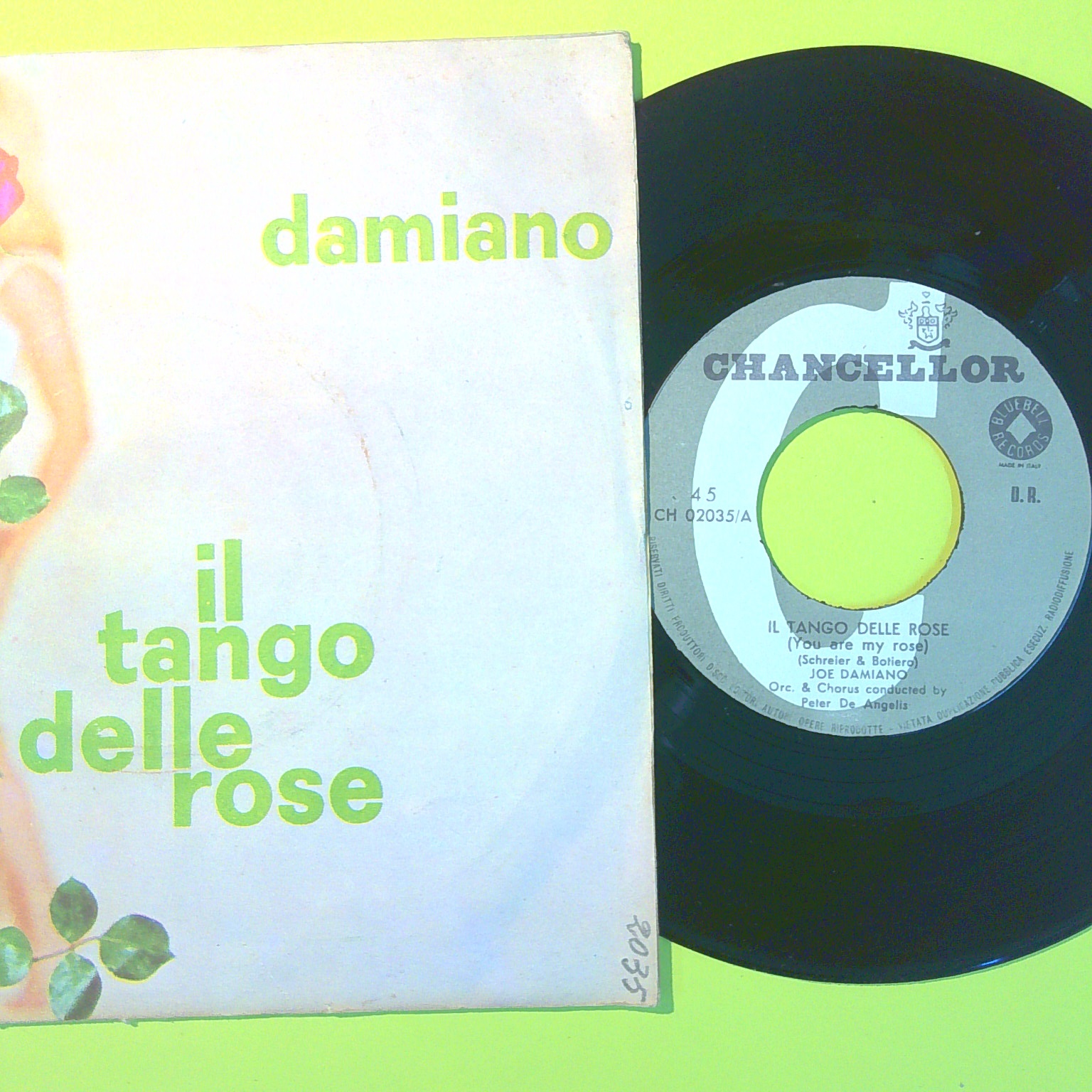 IL TANGO DELLE ROSE/TOO YOUNG TO LOVE JOE DAMIANO 45 GIRI CH 02035 1961 - immagine 2