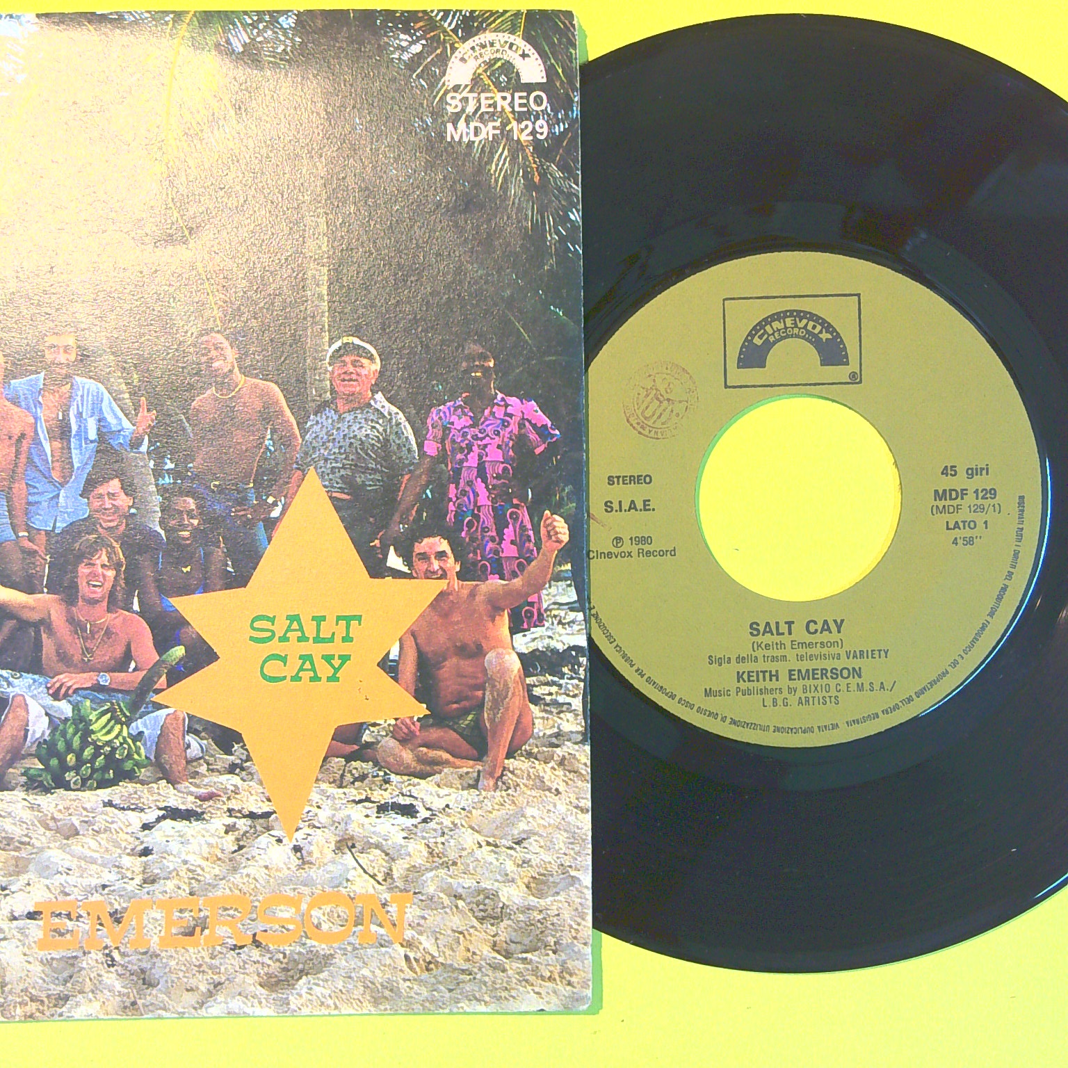 SALT CAY/TAXI RIDE (ROME) KEITH EMERSON 45 GIRI MDF 129 1980 - immagine 2