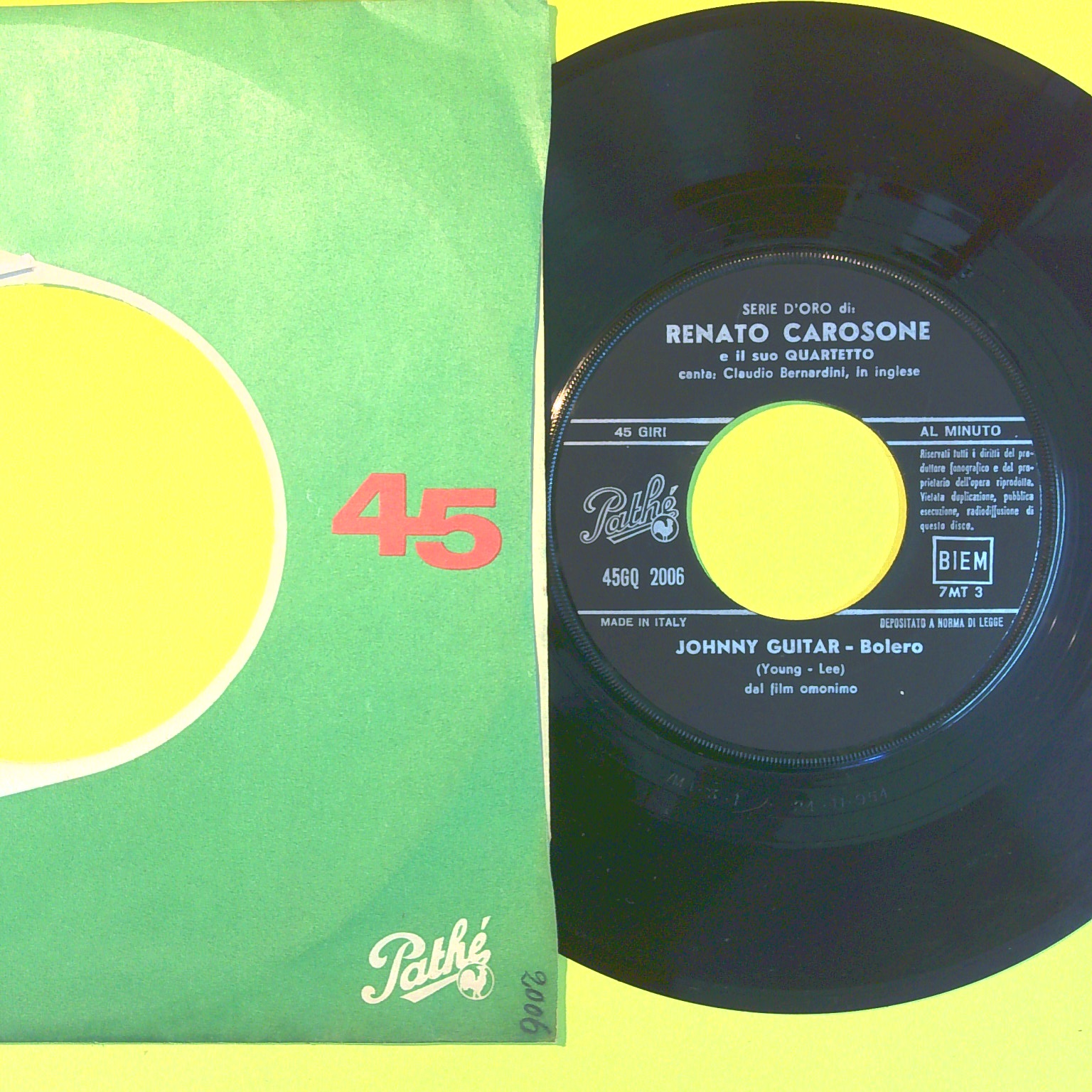 IL PICCOLO MONTANARO/JOHNNY GUITAR RENATO CAROSONE 45GQ 2006 1954 - immagine 2