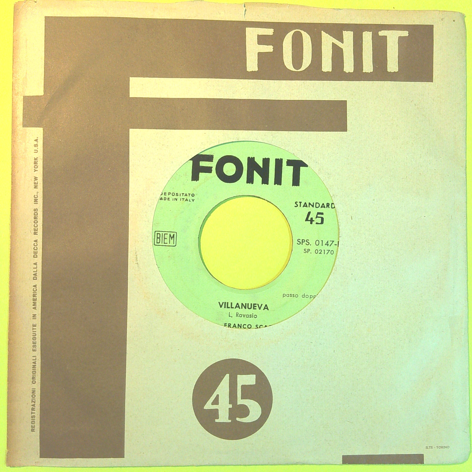 MORGEN - RAVASIO FRANCO SCARICA 45 GIRI SPS 0147 1960