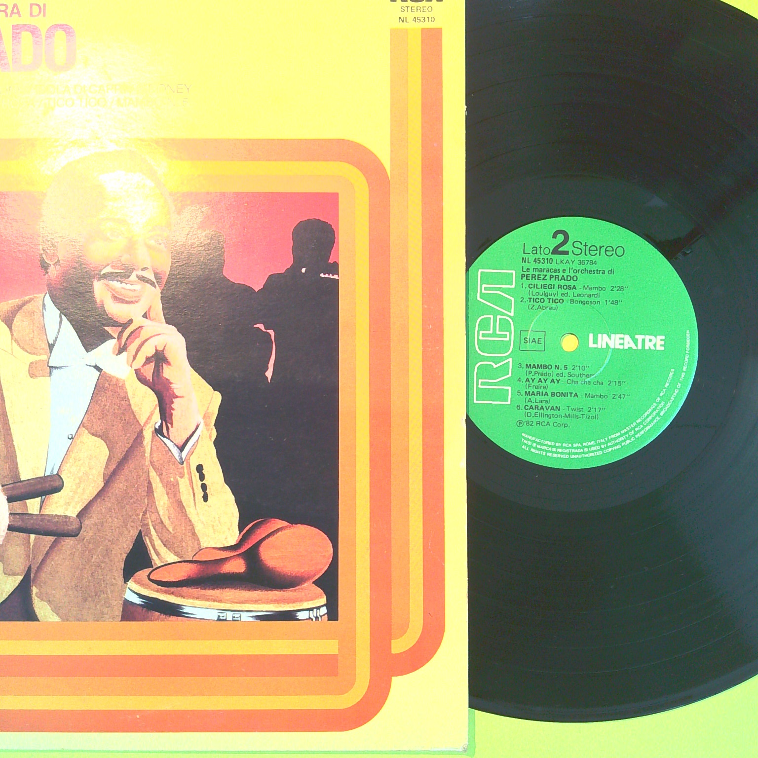 LE MARACAS E L'ORCHESTRA DI PEREZ PRADO LINEA TRE RCA NL 45310 1982 - immagine 2