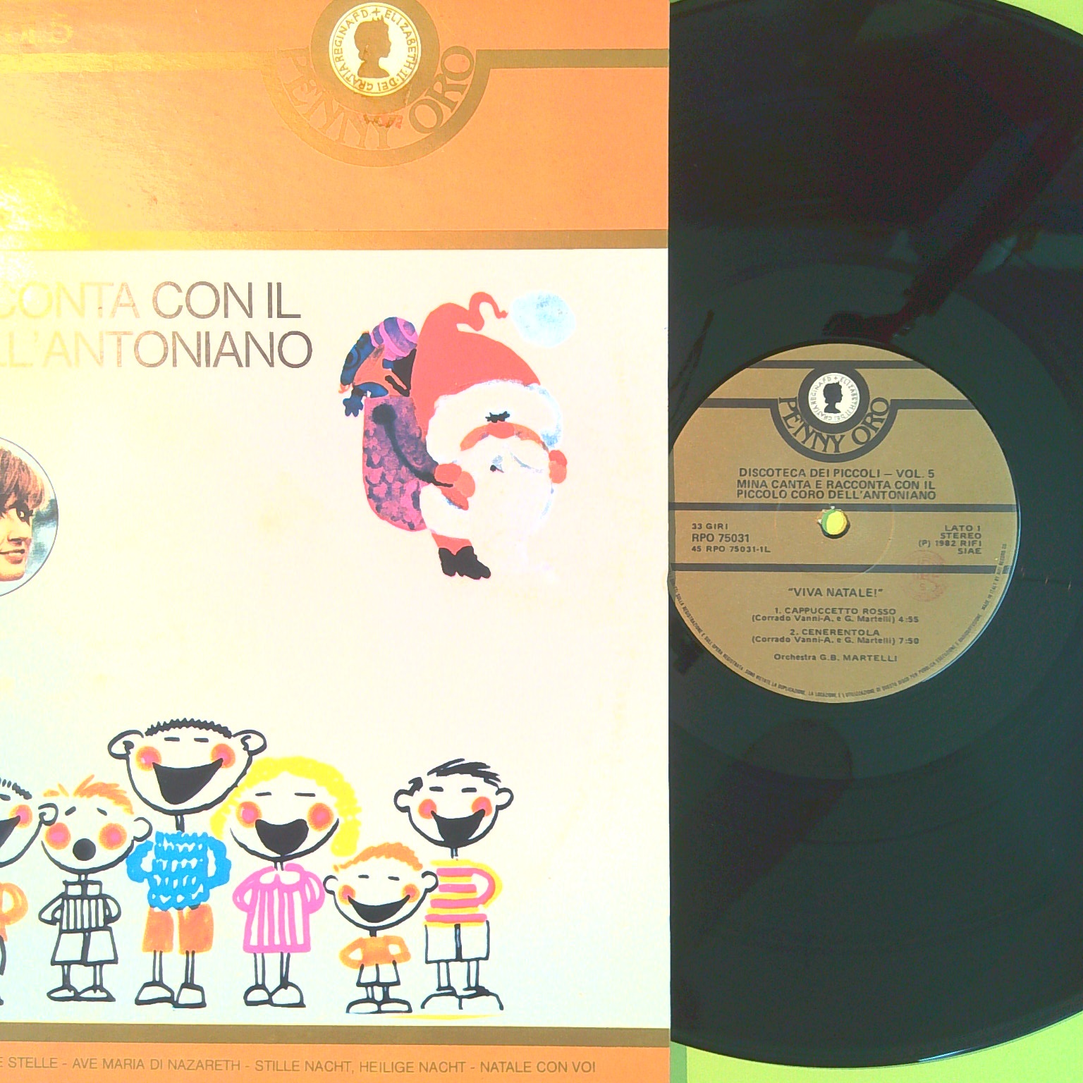 VIVA NATALE MINA PICCOLO CORO DELL'ANTONIANO 33 GIRI RIFI RPO 75031 1982 - immagine 2