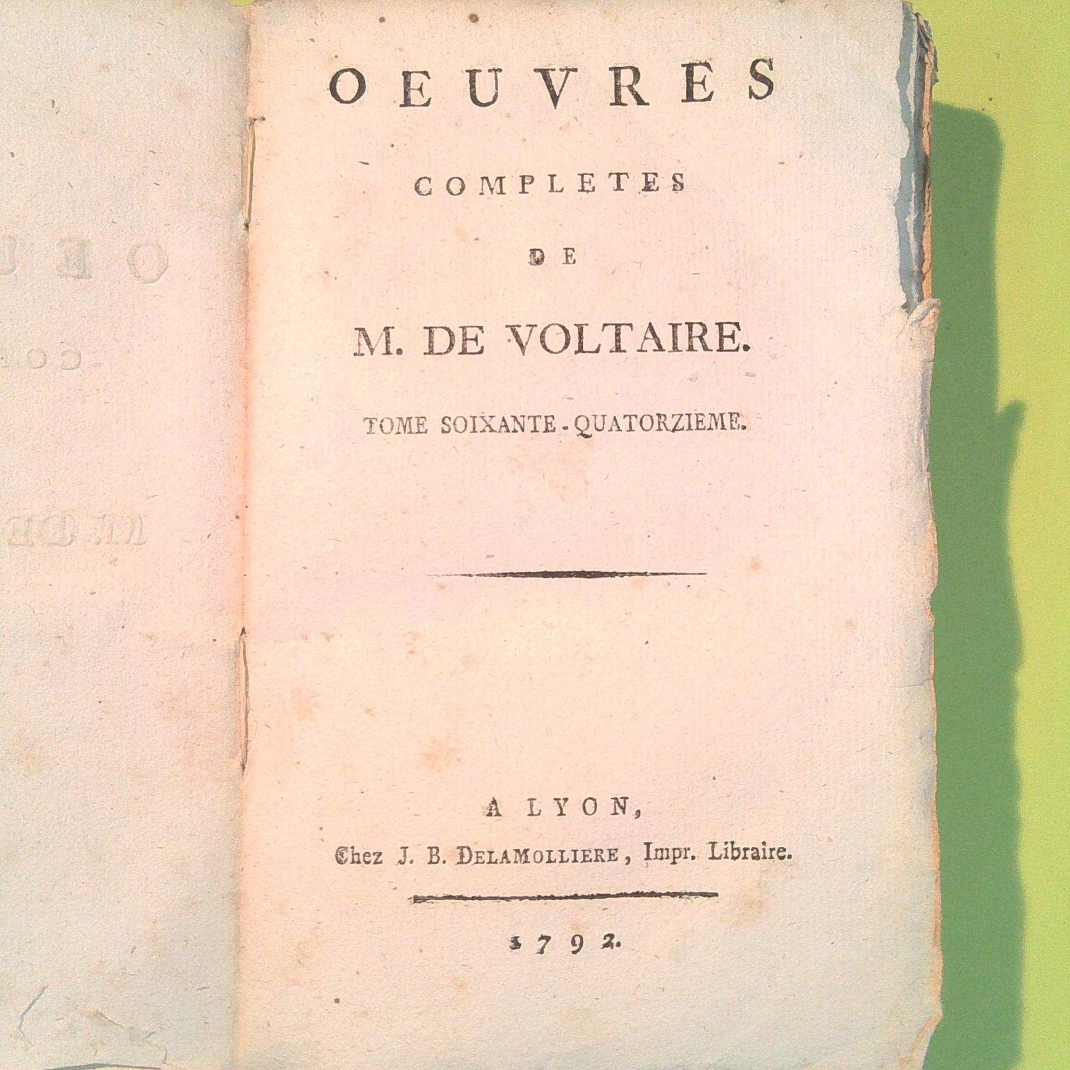 LETTRES DU PRINCE DE PRUSSE OEUVRES COMPLETES VOLTAIRE TOMO 74 - immagine 2