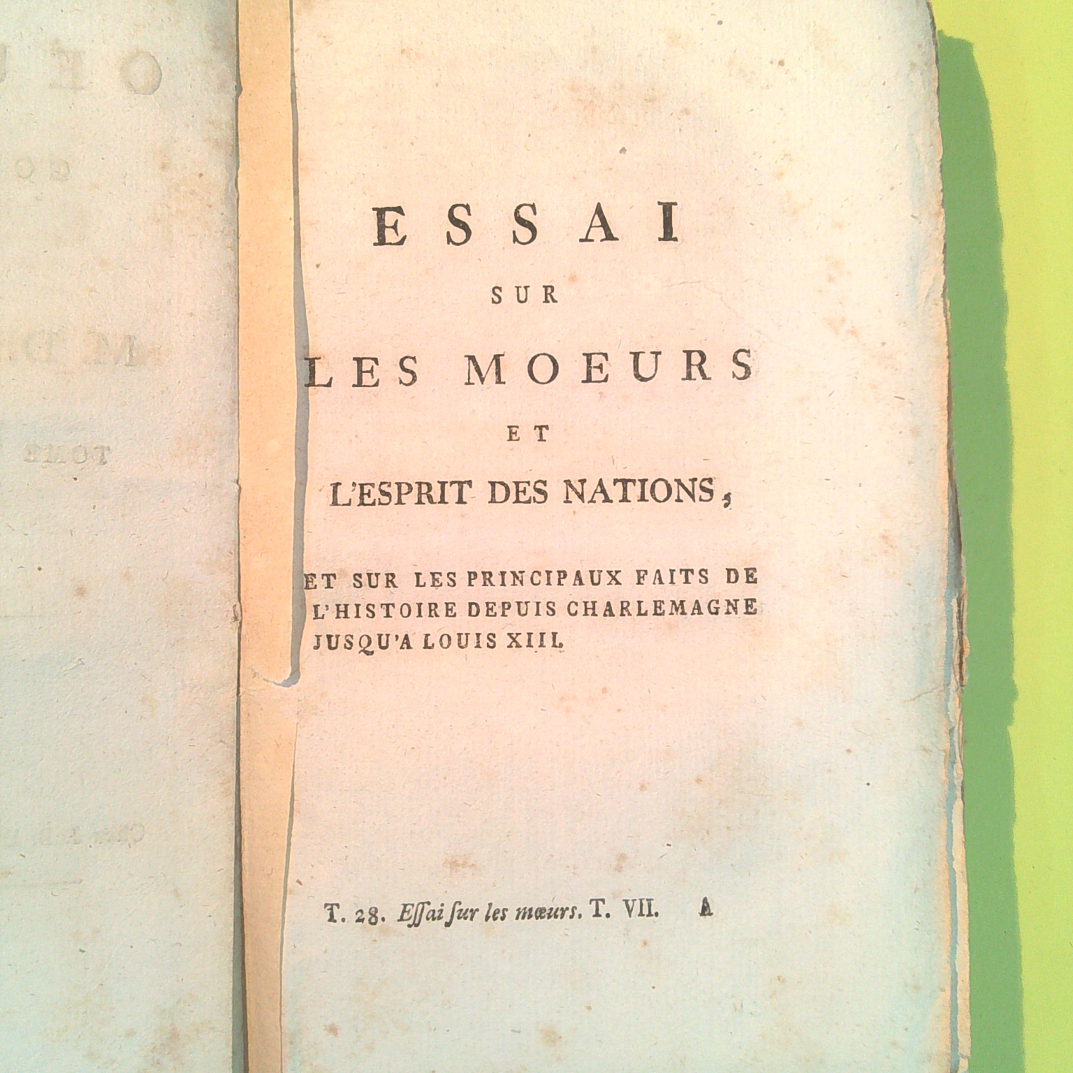 ESSAI SUR LES MOEURS T. VII OEUVRES COMPLETES VOLTAIRE TOMO 28 - immagine 3