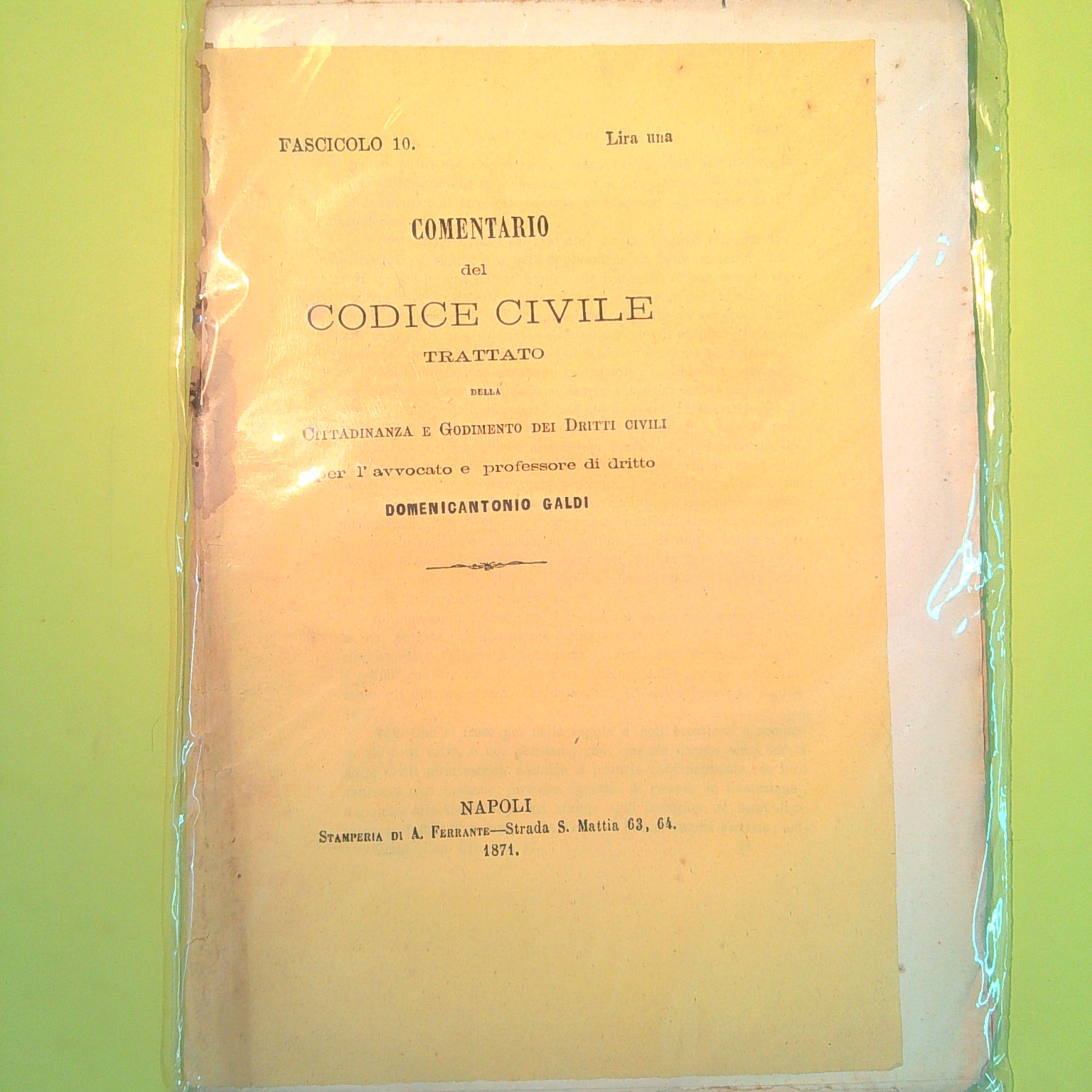 COMMENTARIO DEL CODICE CIVILE TRATTATO CITTADINANZA FASC 10