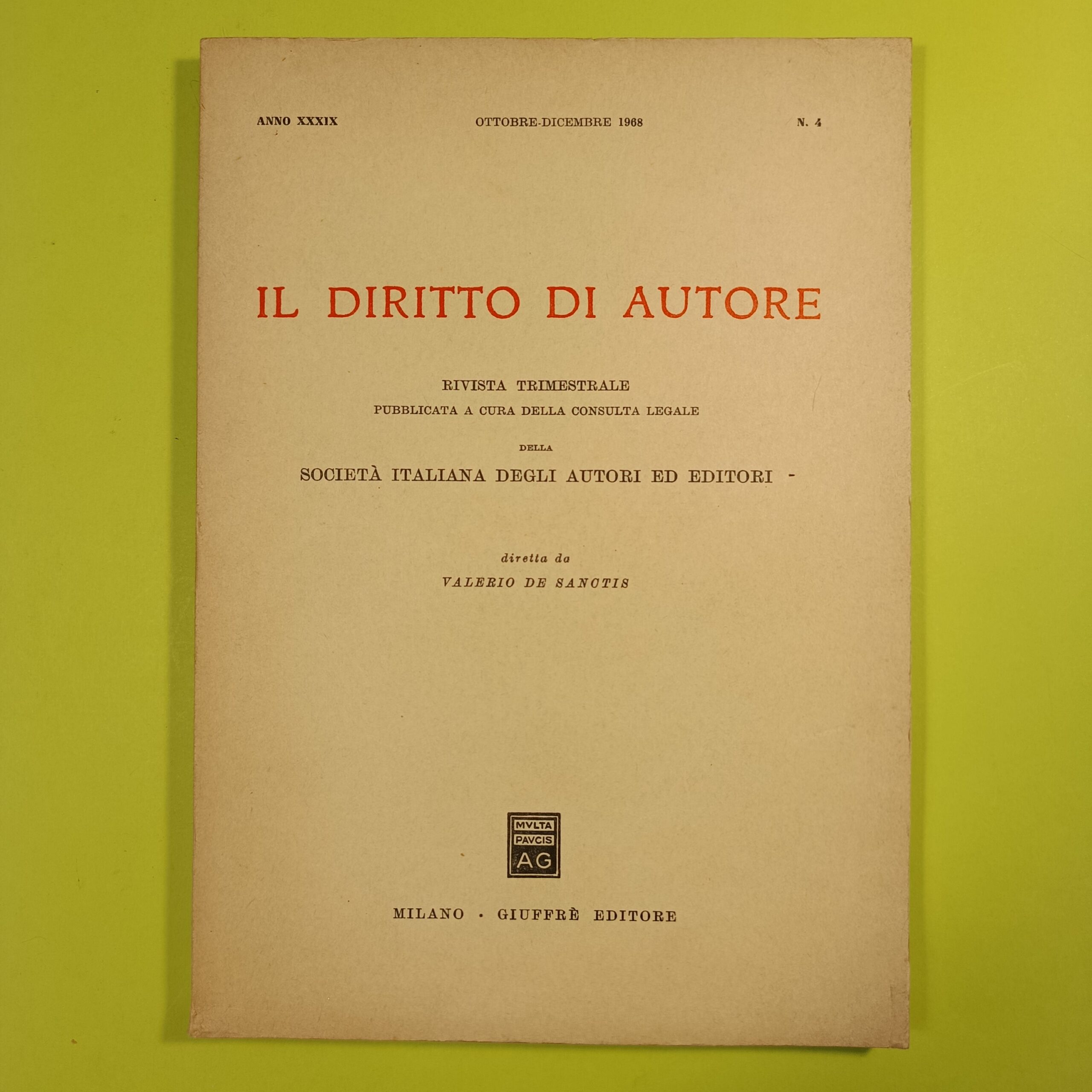 IL DIRITTO DI AUTORE N 4
