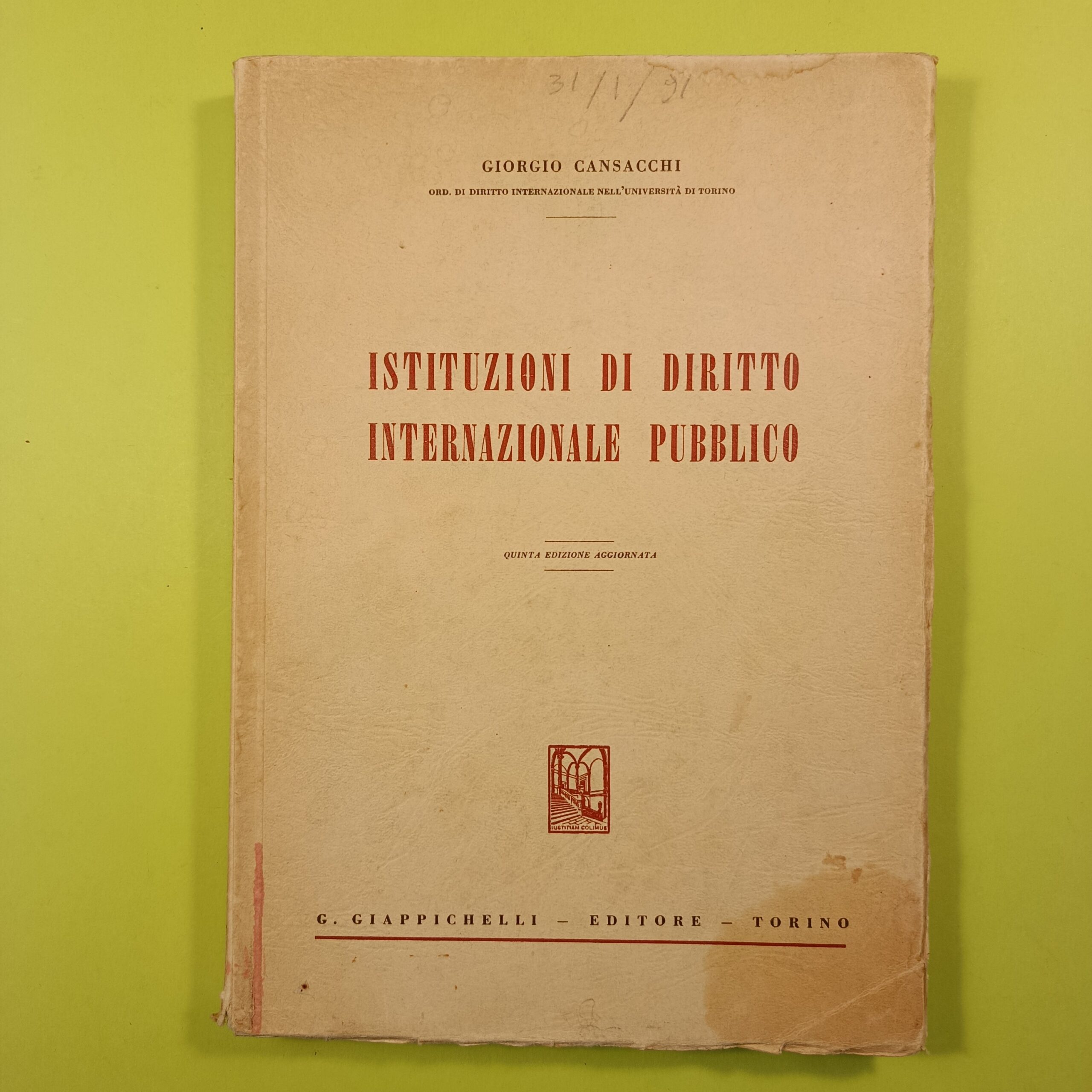 ISTITUZIONI DI DIRITTO INTERNAZIONALE PUBBLICO