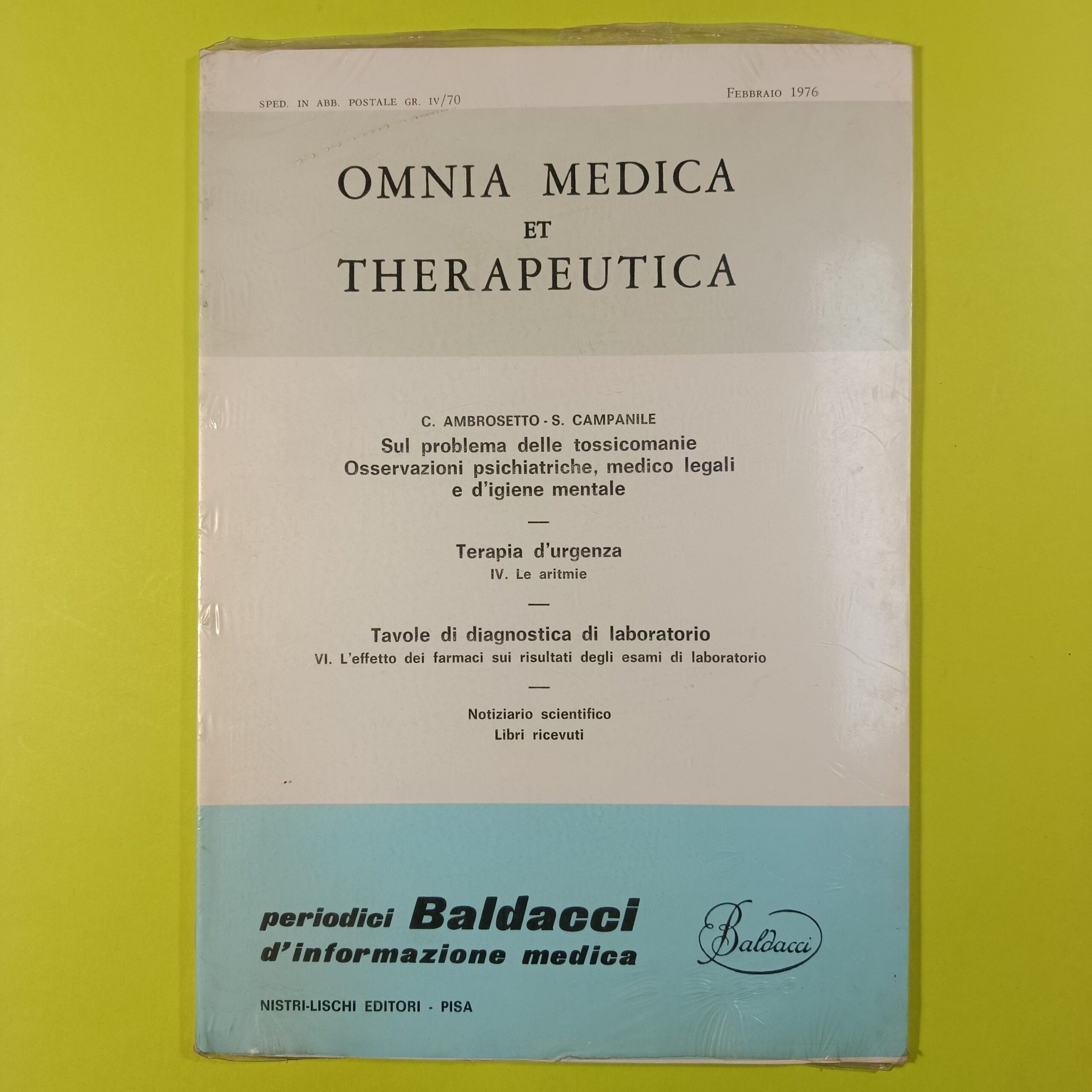 OMNIA MEDICA ET THERAPEUTICA FEBBRAIO 1976