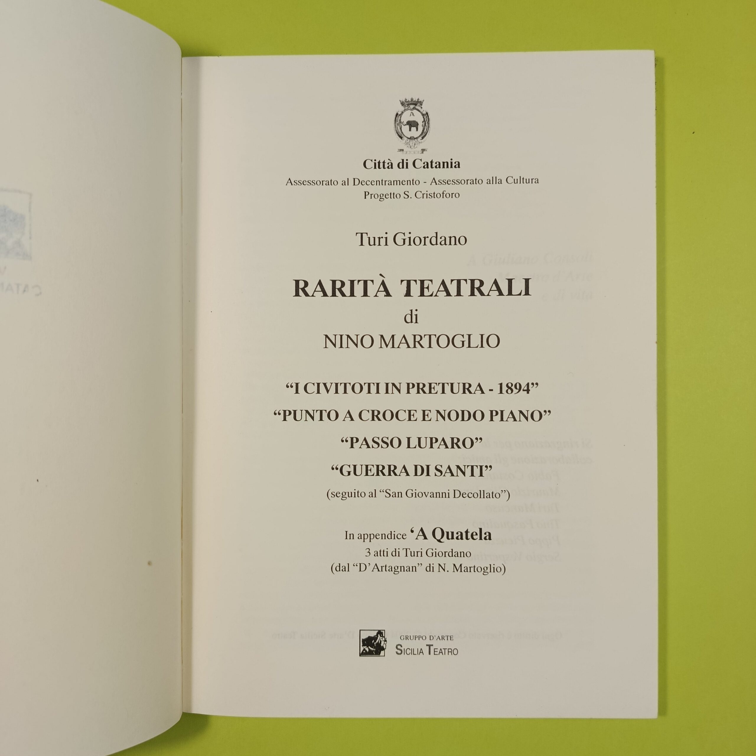 RARITÀ TEATRALI DI NINO MARTOGLIO - immagine 2