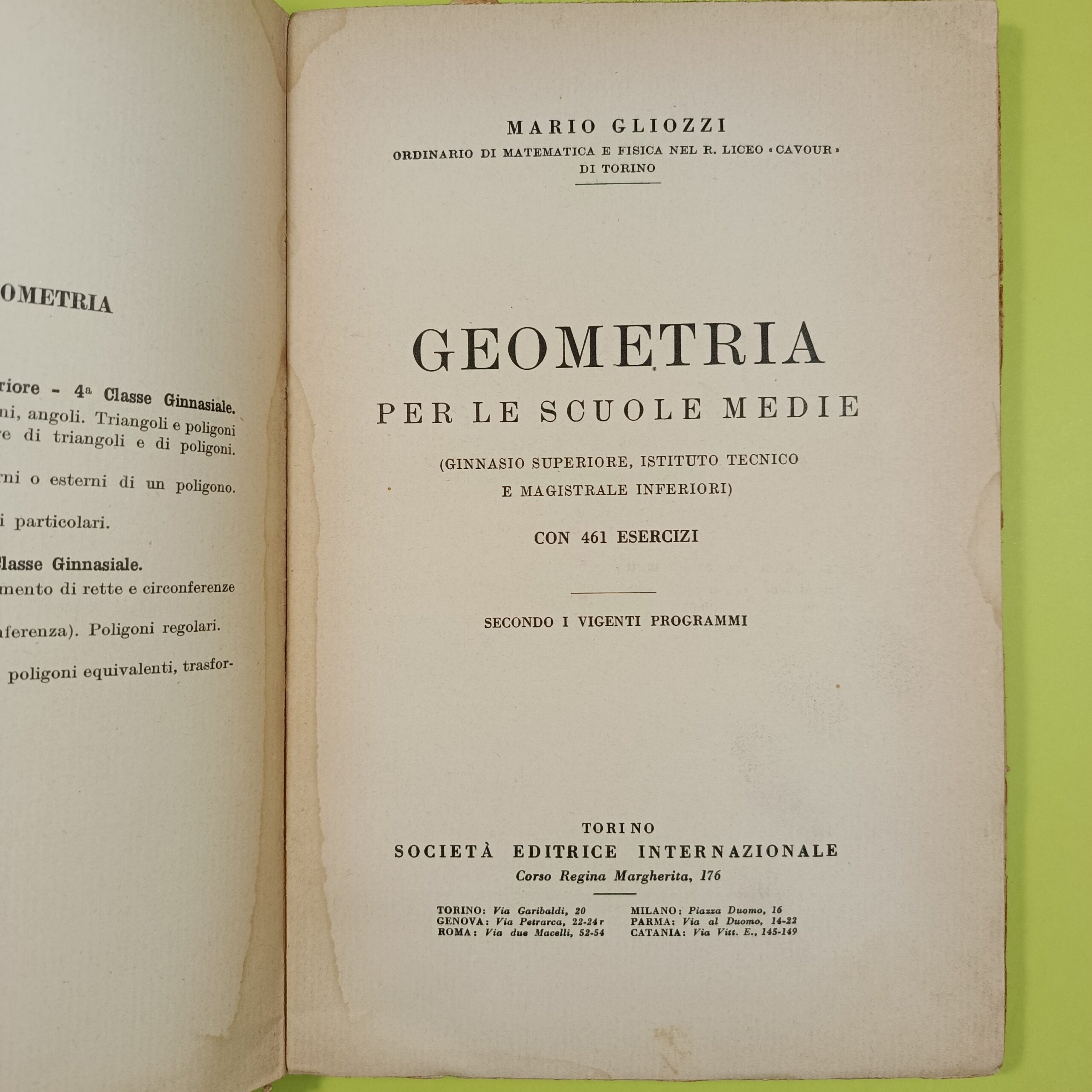 GEOMETRIA PER LE SCUOLE MEDIE