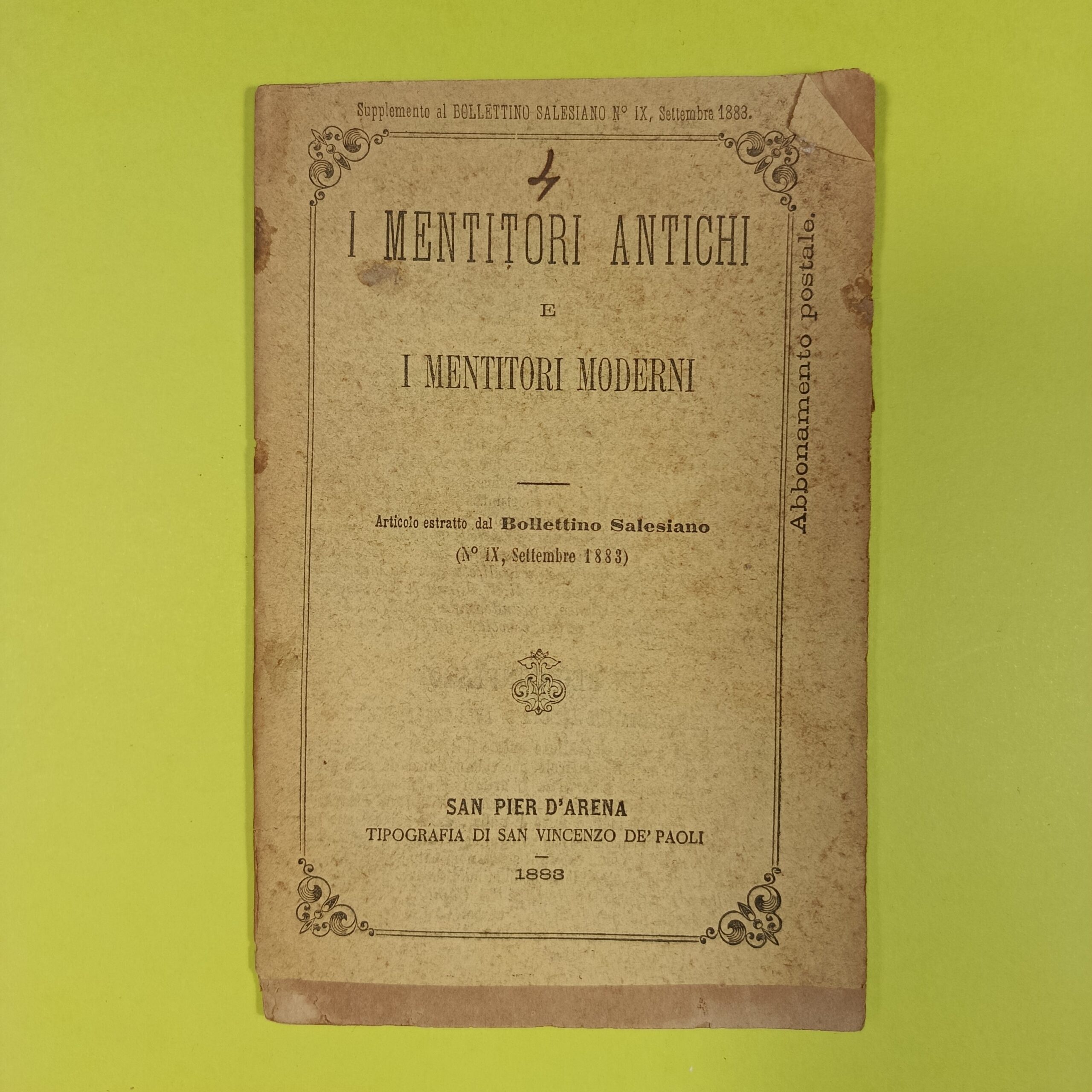 I MENTITORI ANTICHI E I MENTITORI MODERNI