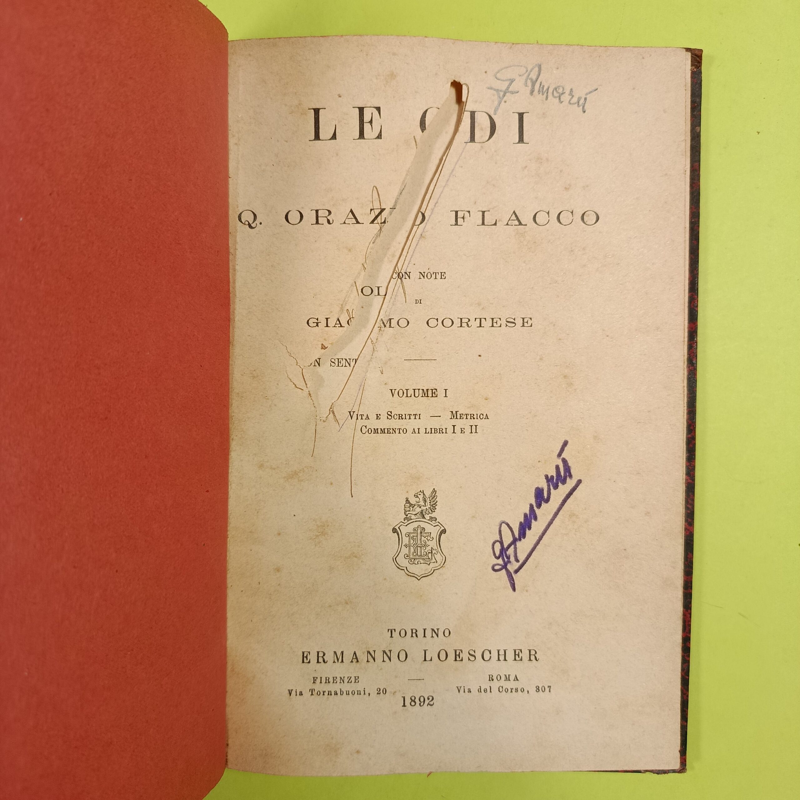 LE ODI DI ORAZIO FLACCO VOL I - immagine 2