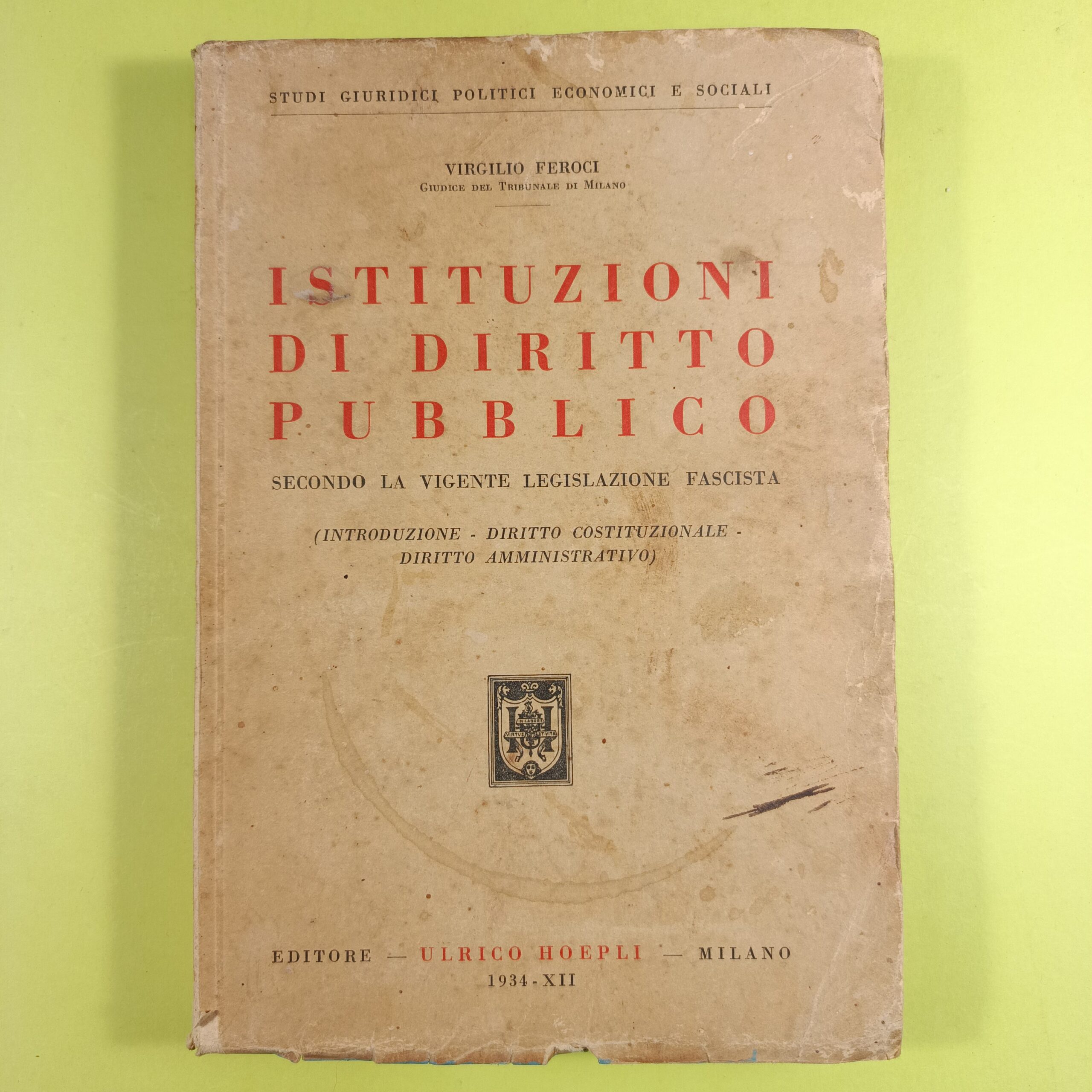 ISTITUZIONI DI DIRITTO PUBBLICO