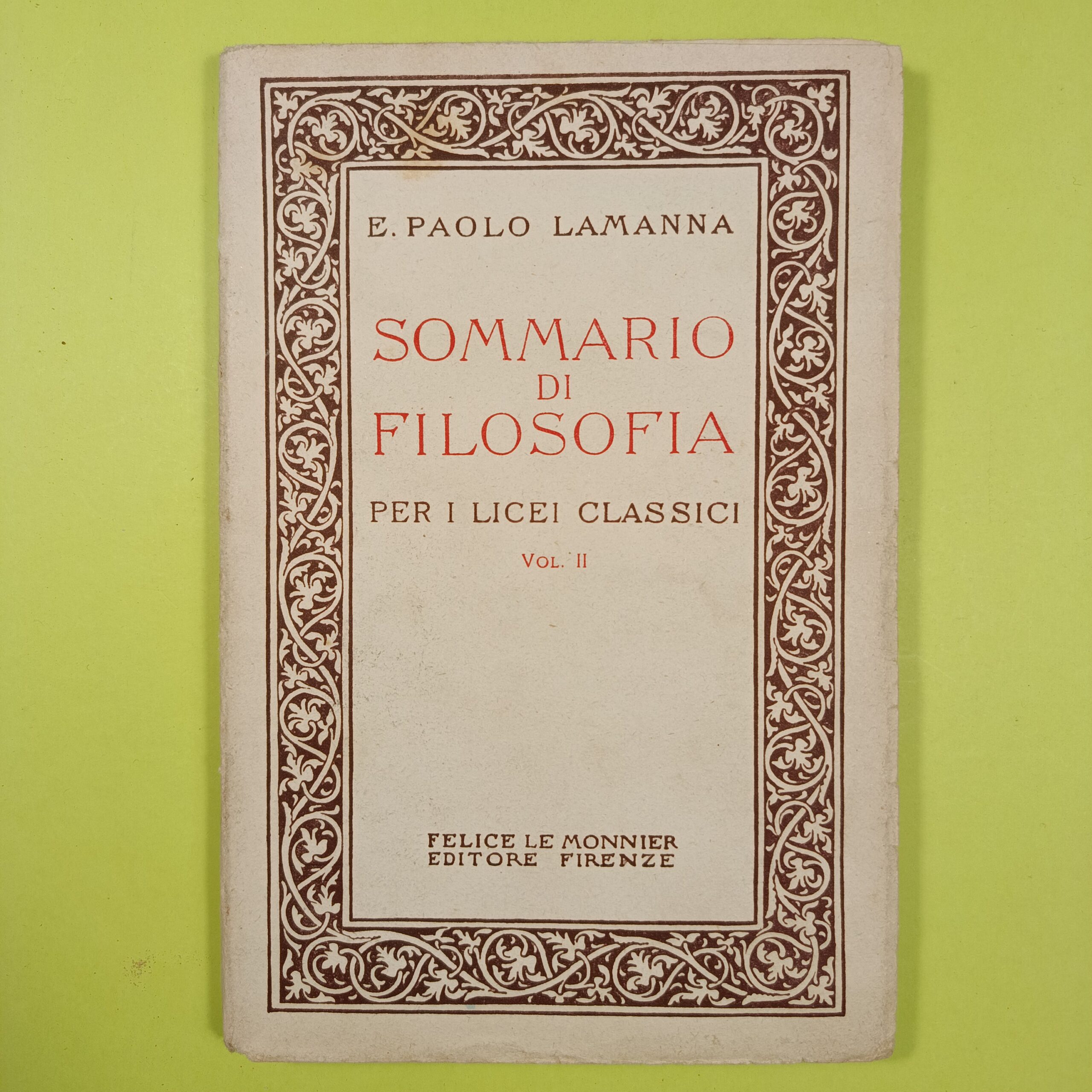 SOMMARIO DI FILOSOFIA VOL II