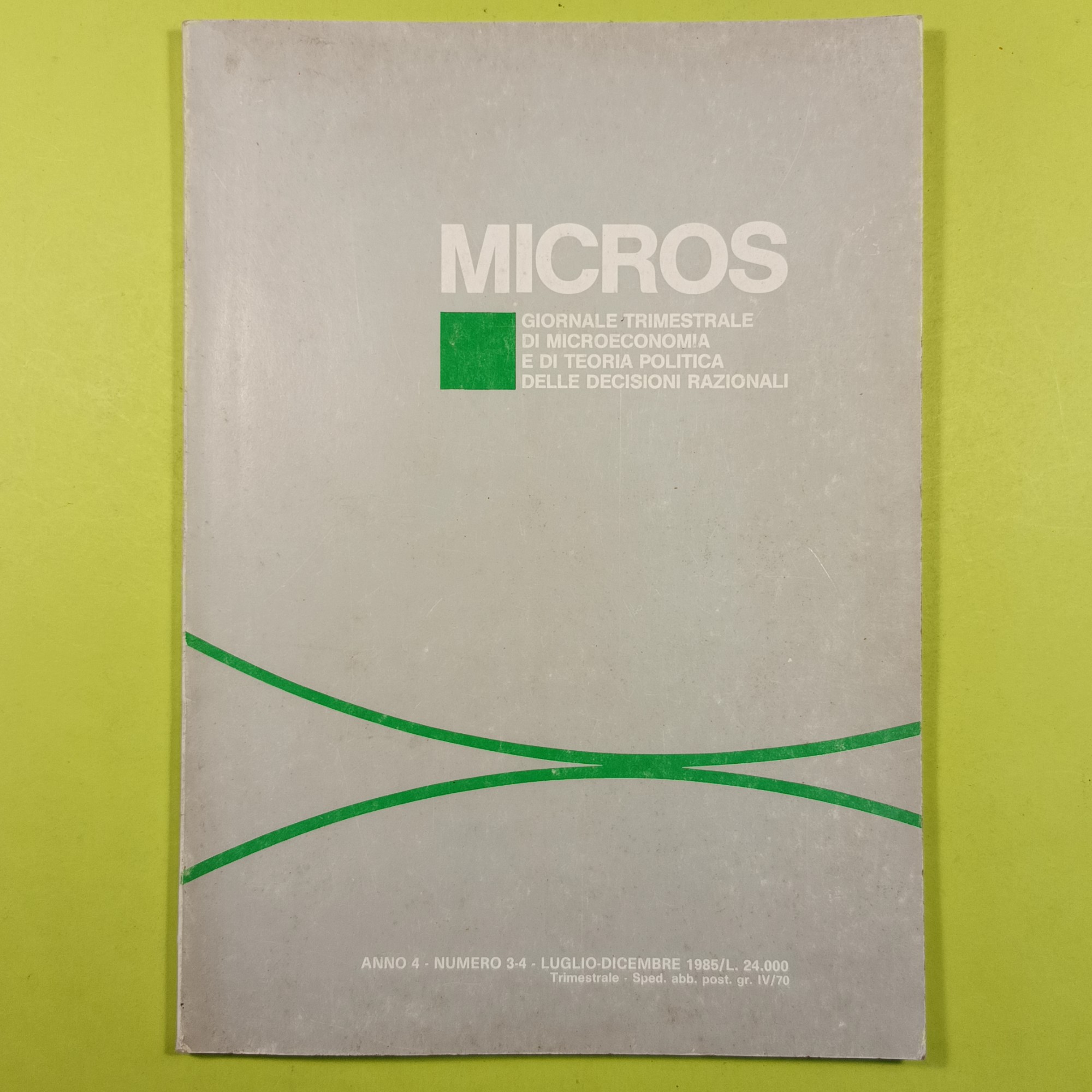 MICROS NUMERO 3/4 LUGLIO DICEMBRE 1985